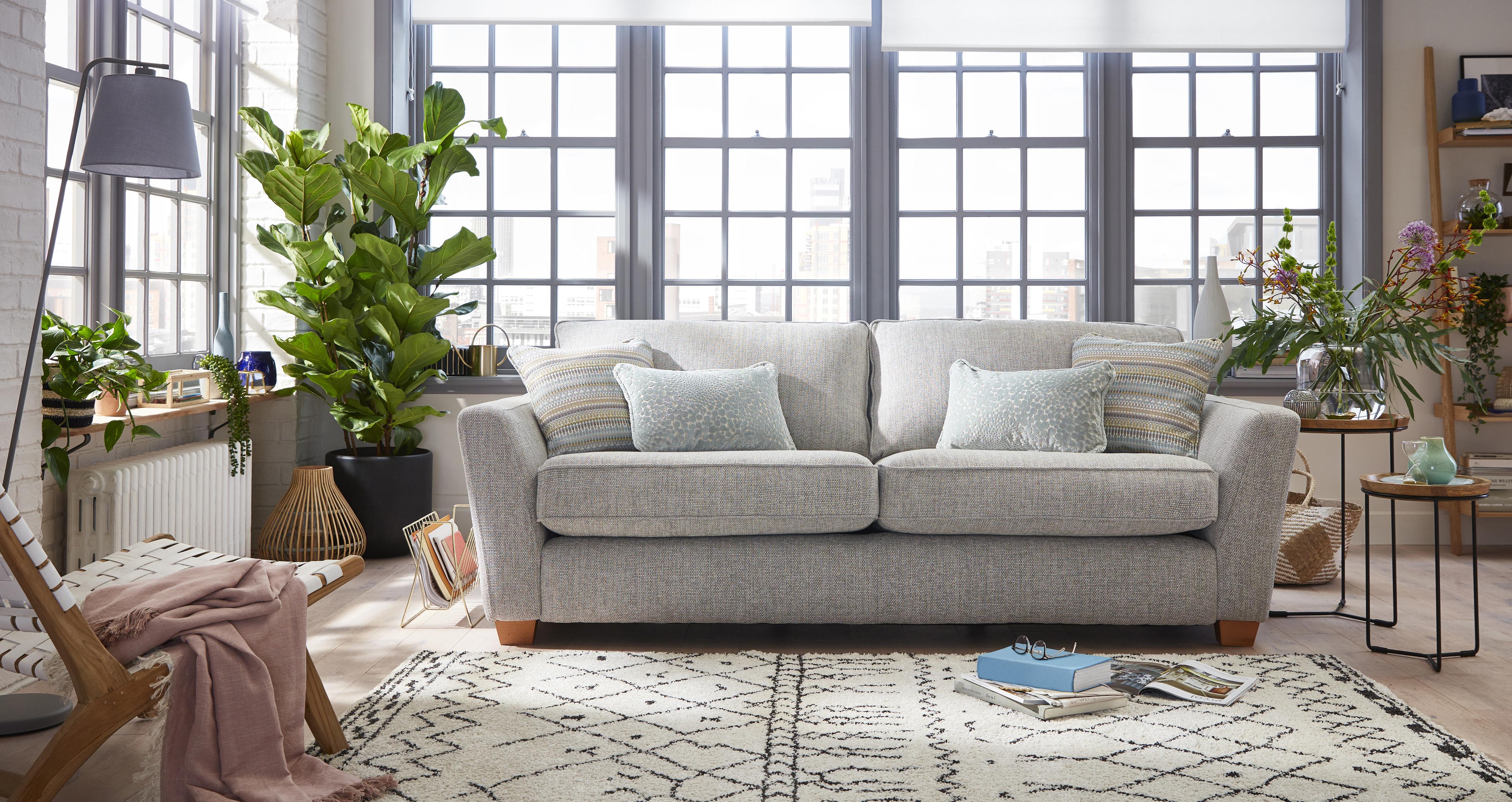 Sophia Storage Footstool in Sophia Pearl Combination with Light Wood feet