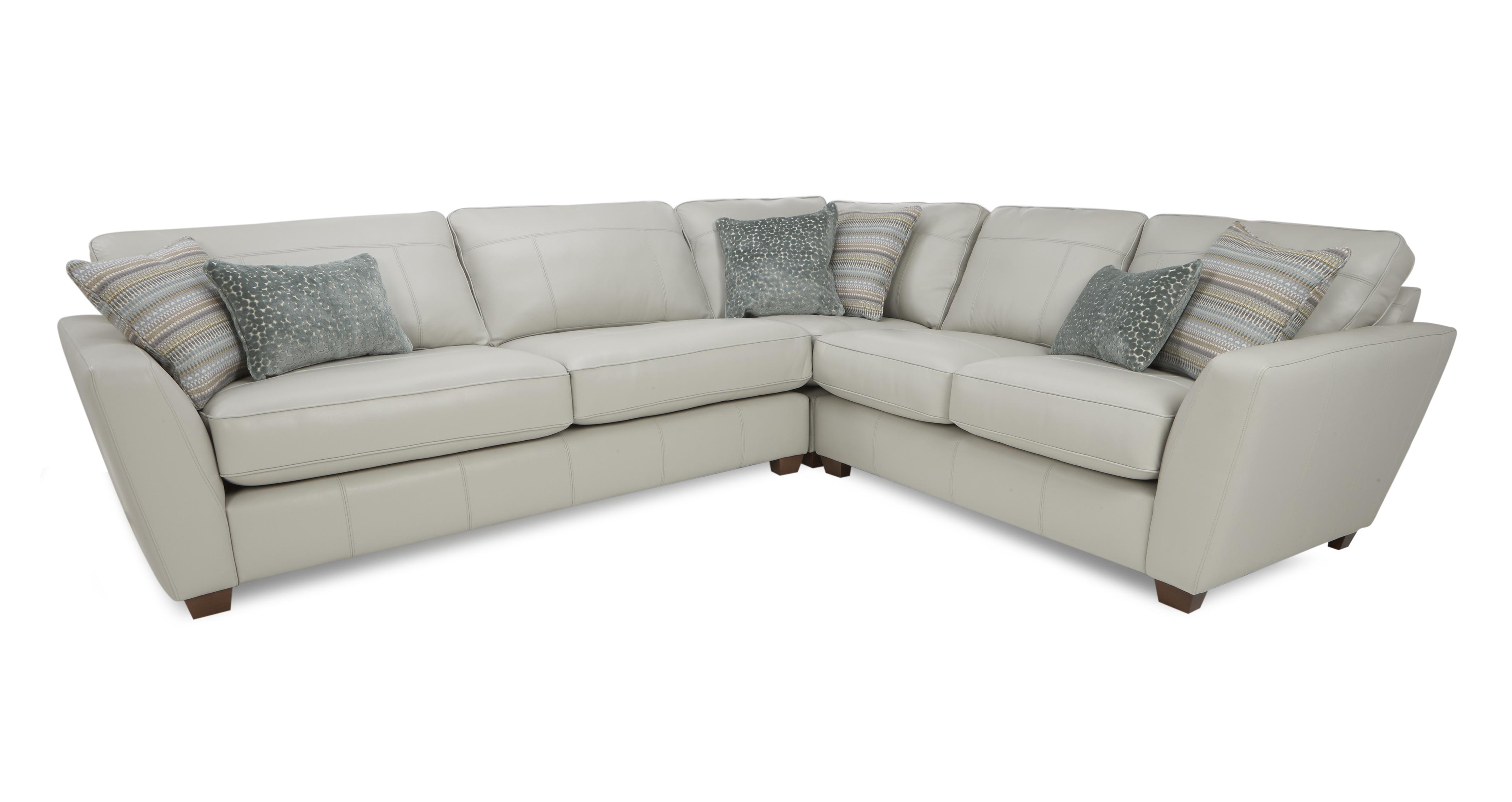 Sophia Leather Left Hand Facing 3 Seater Corner Group Dfs