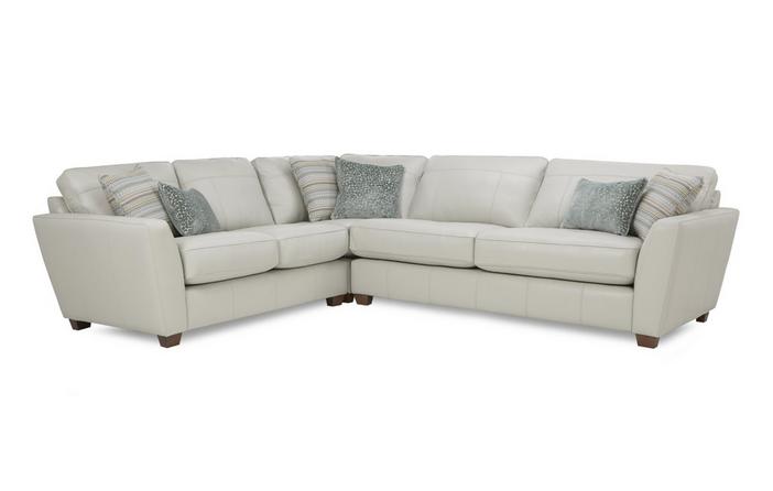 Sophia Leather Right Hand Facing 3, Dfs White Leather Corner Couch