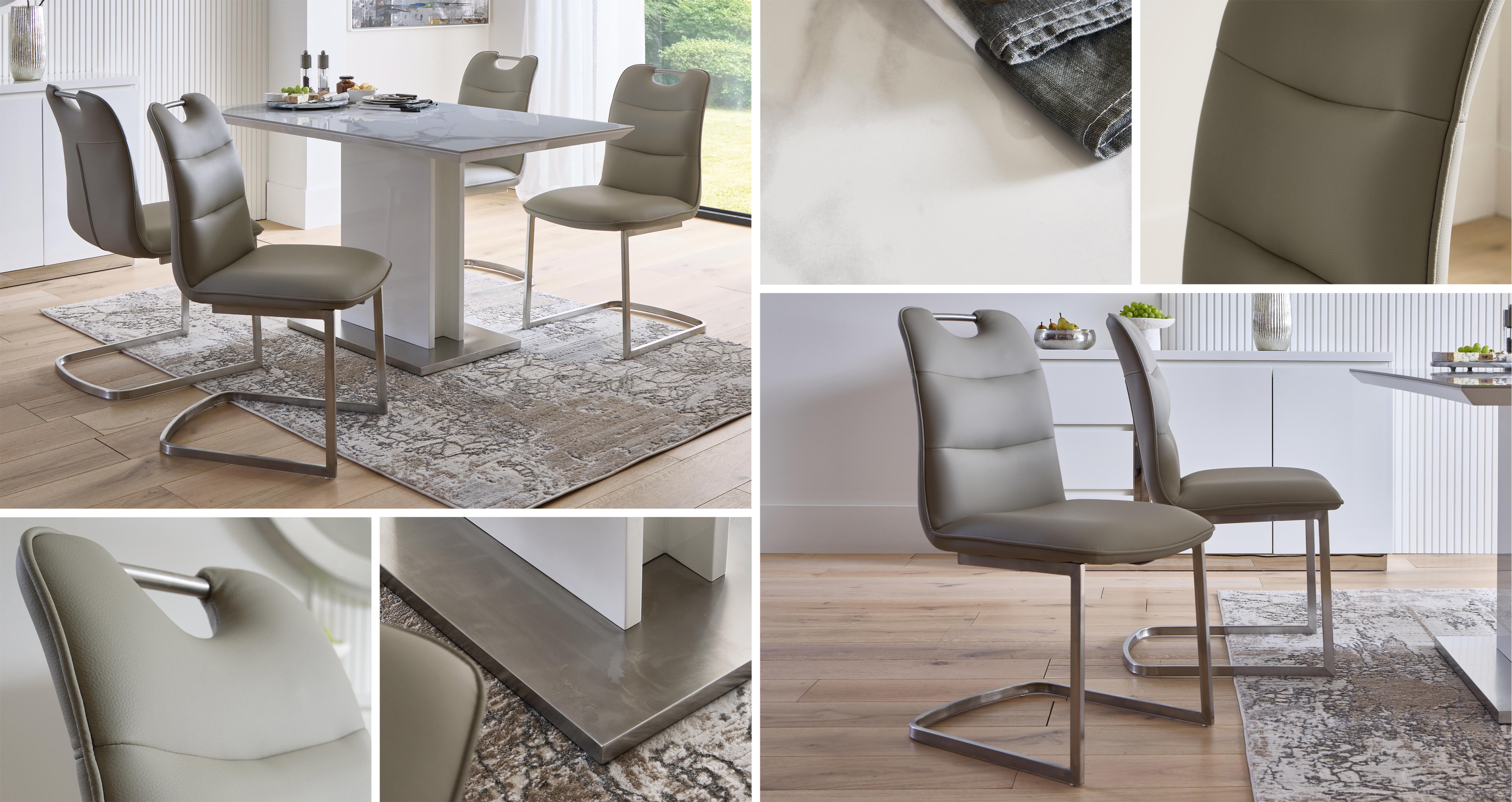 Soria Dining Table & 4 Dining Chairs in Soria White