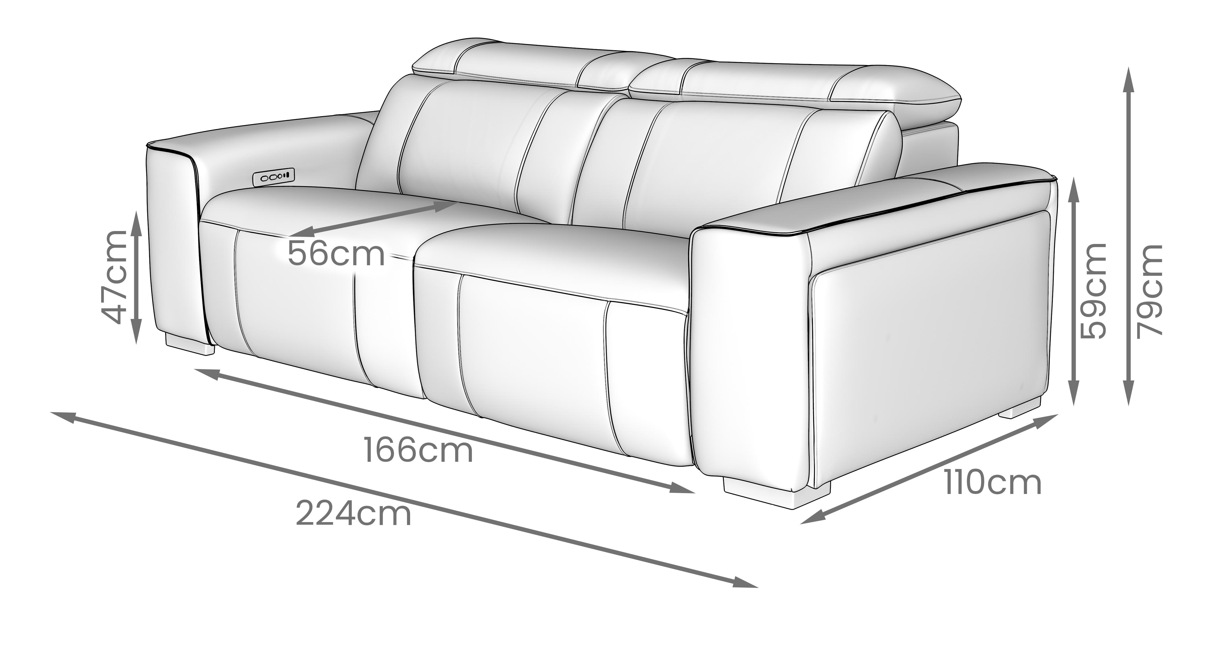 Soundwave 3 Seat Power Recliner in Cavalier Leather White