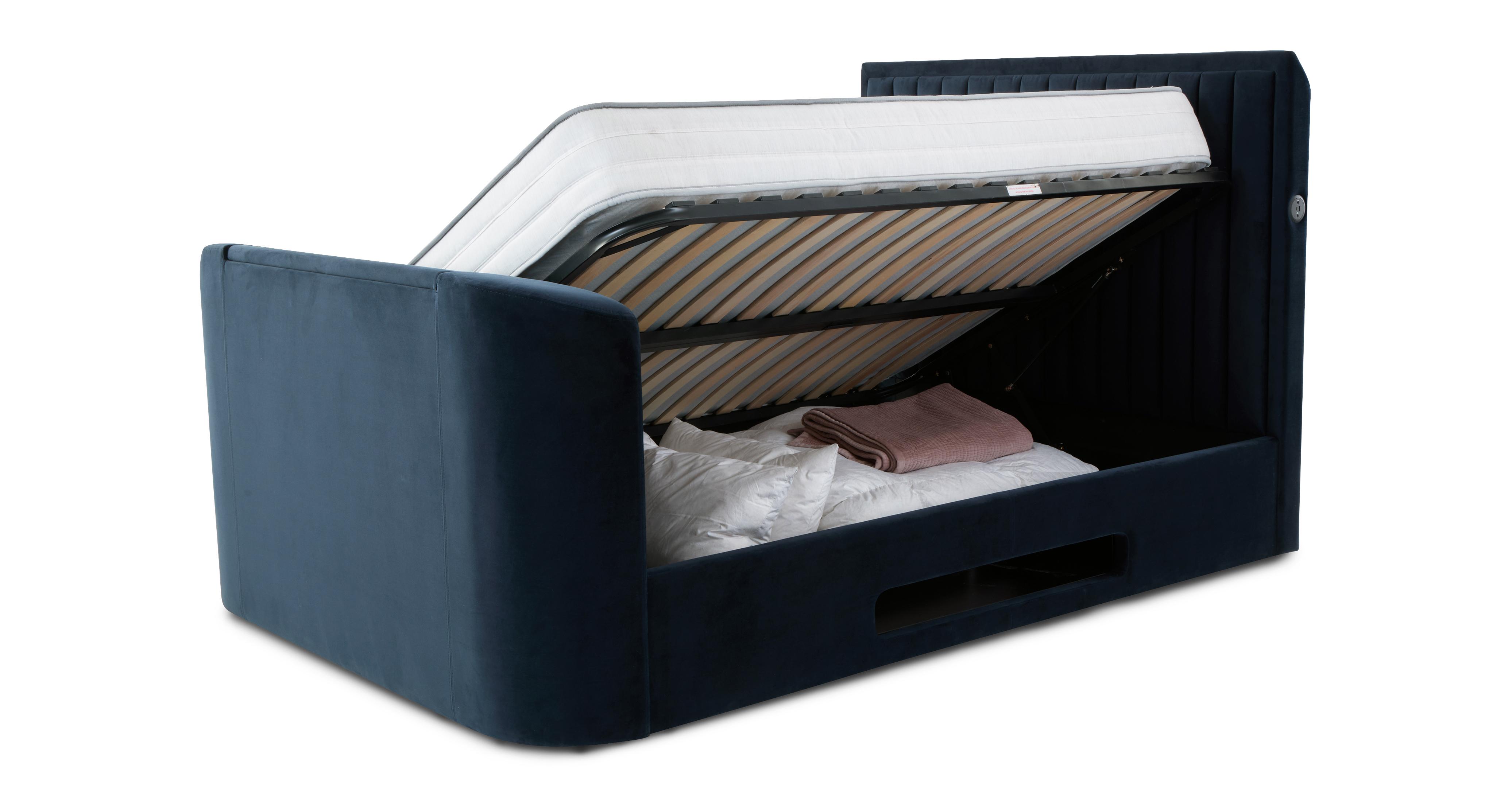 Spectre TV Ottoman King Bedframe in Spectre Navy Navy