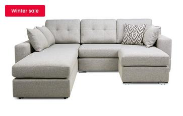 Left Hand Facing 3 Piece Swivel Sofa Bed Chaise