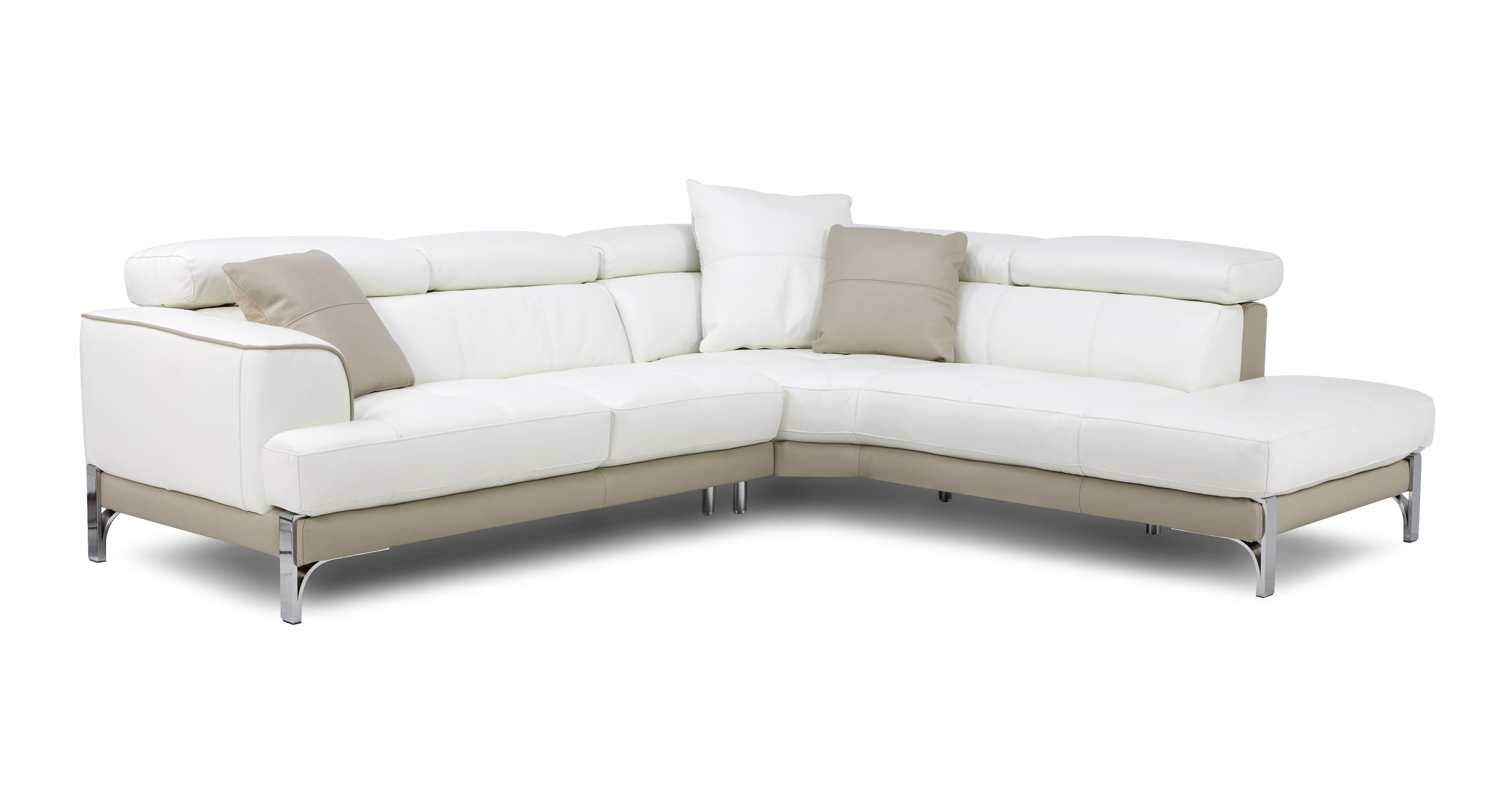 Dfs white leather hot sale corner sofa