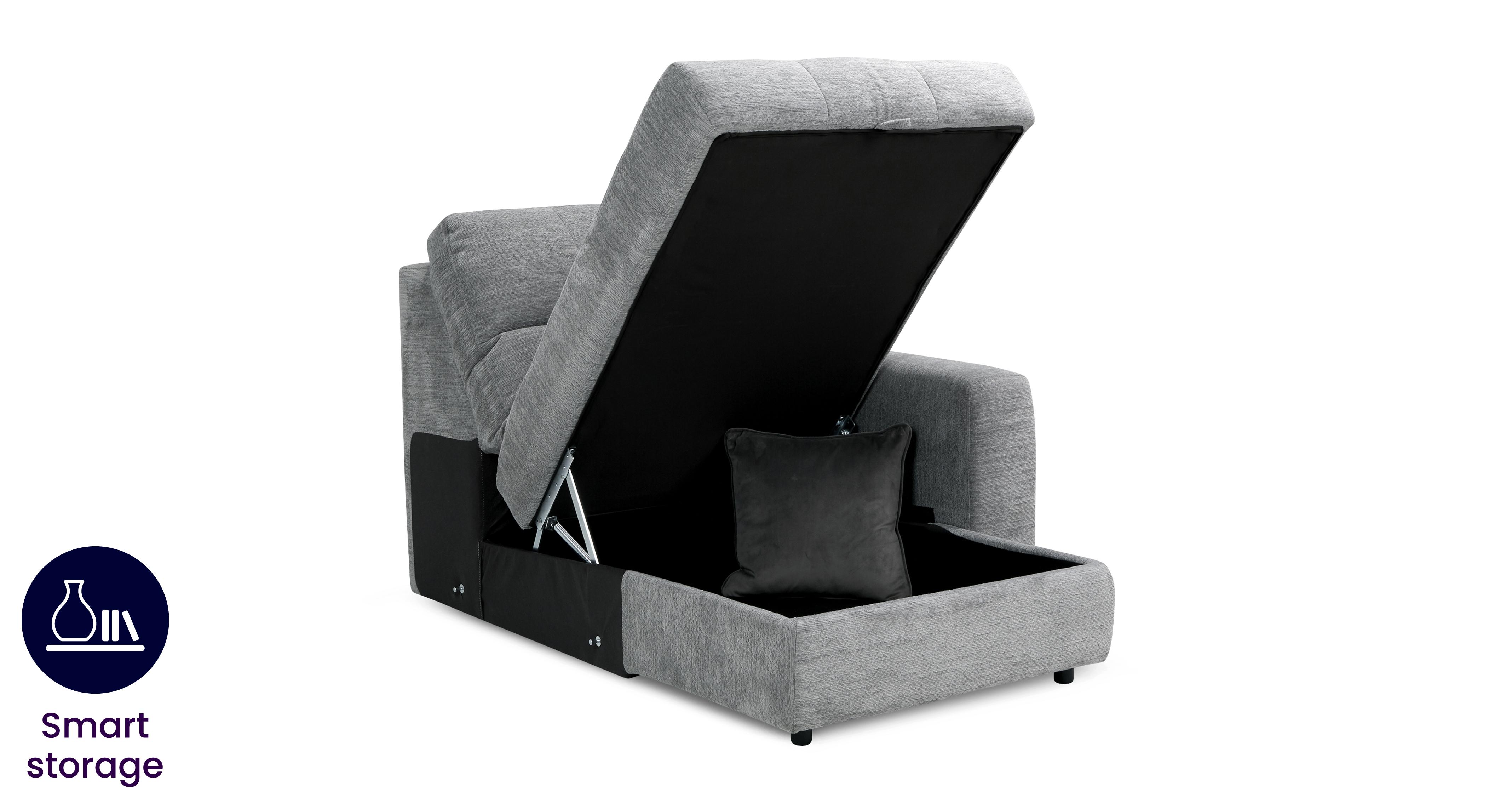 Right Hand Facing Arm Storage Chaise Unit