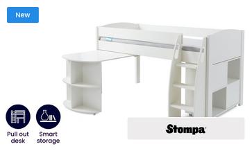 Stompa Uno Mid Sleeper Desk and Cube