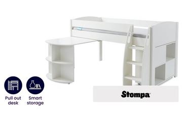 Stompa Uno Mid Sleeper Desk and Cube