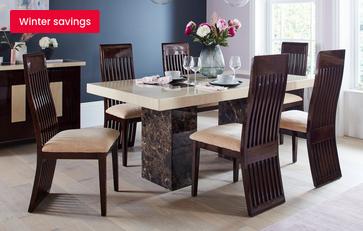 Rectangular Fixed Table and 4 Lima Chairs