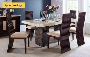Rectangular Fixed Table and 4 Lima Chairs