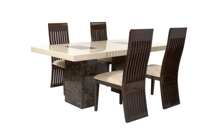 Strasbourg Rectangular Fixed Table And, Marble Dining Table And Chairs Dfs