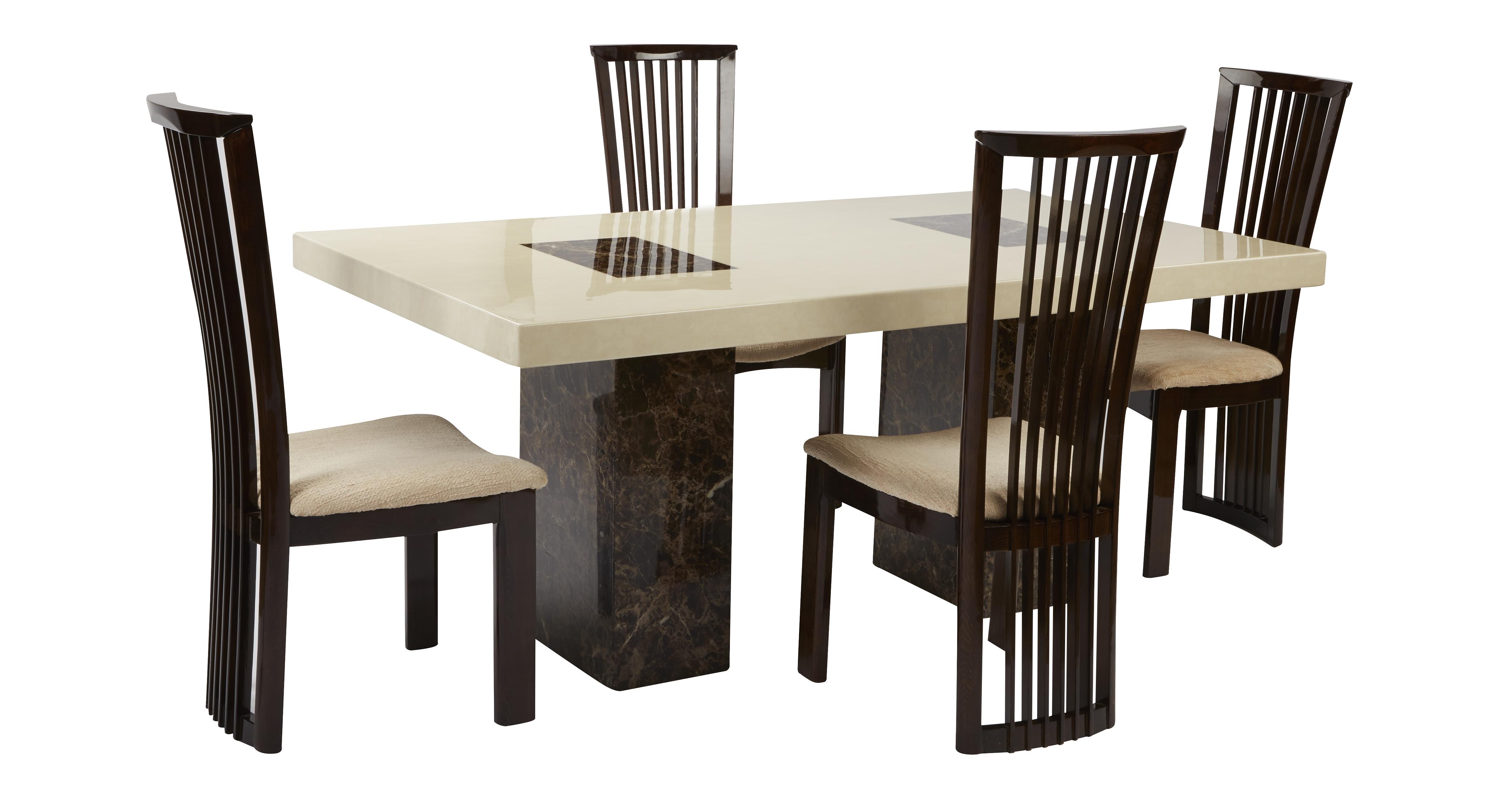 Strasbourg Rectangular Dining Table And 4 Salvadore Chairs | DFS