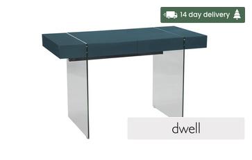 Desk with Drawer Teal Gloss