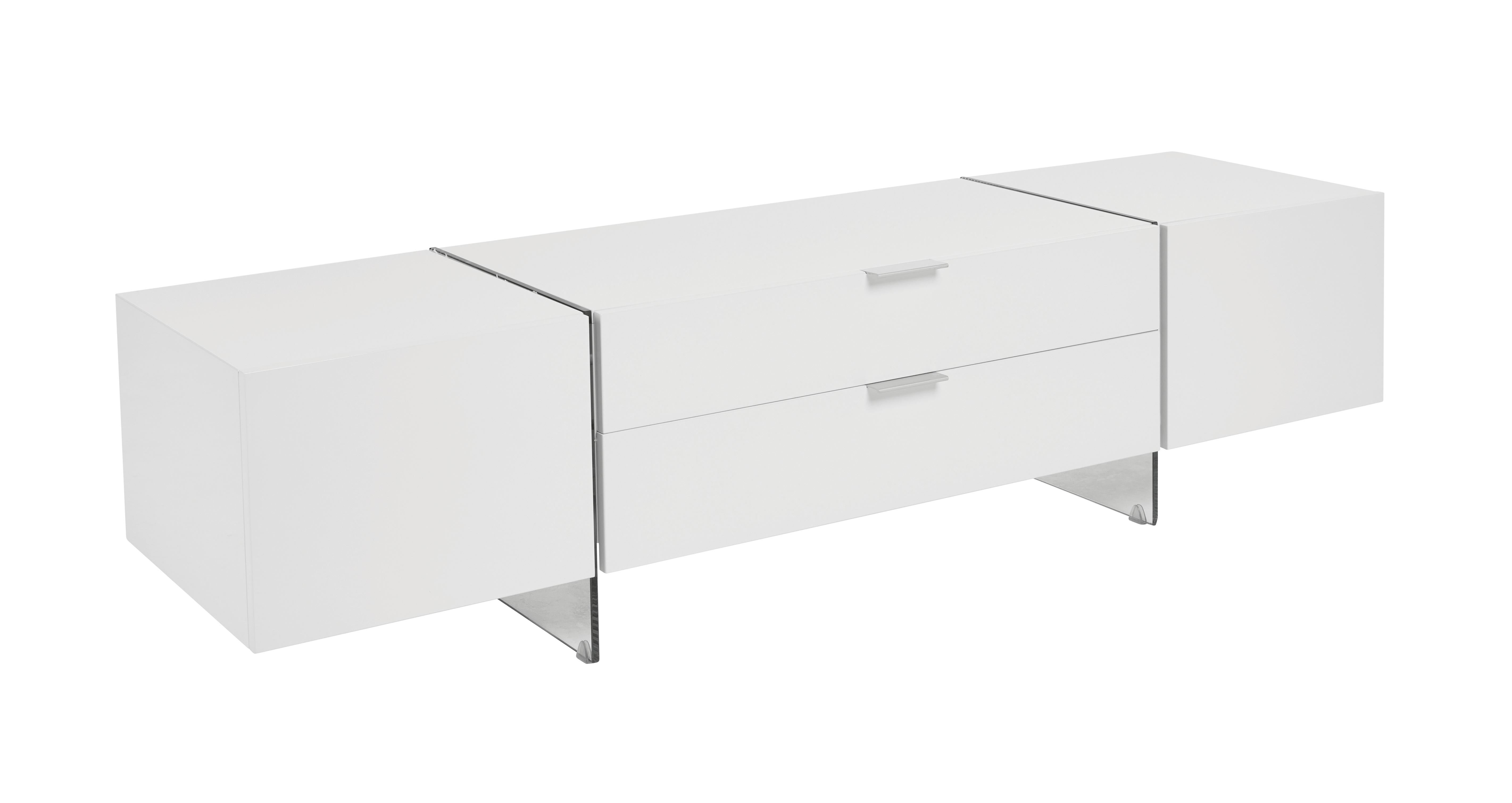 Dwell white gloss tv shop unit