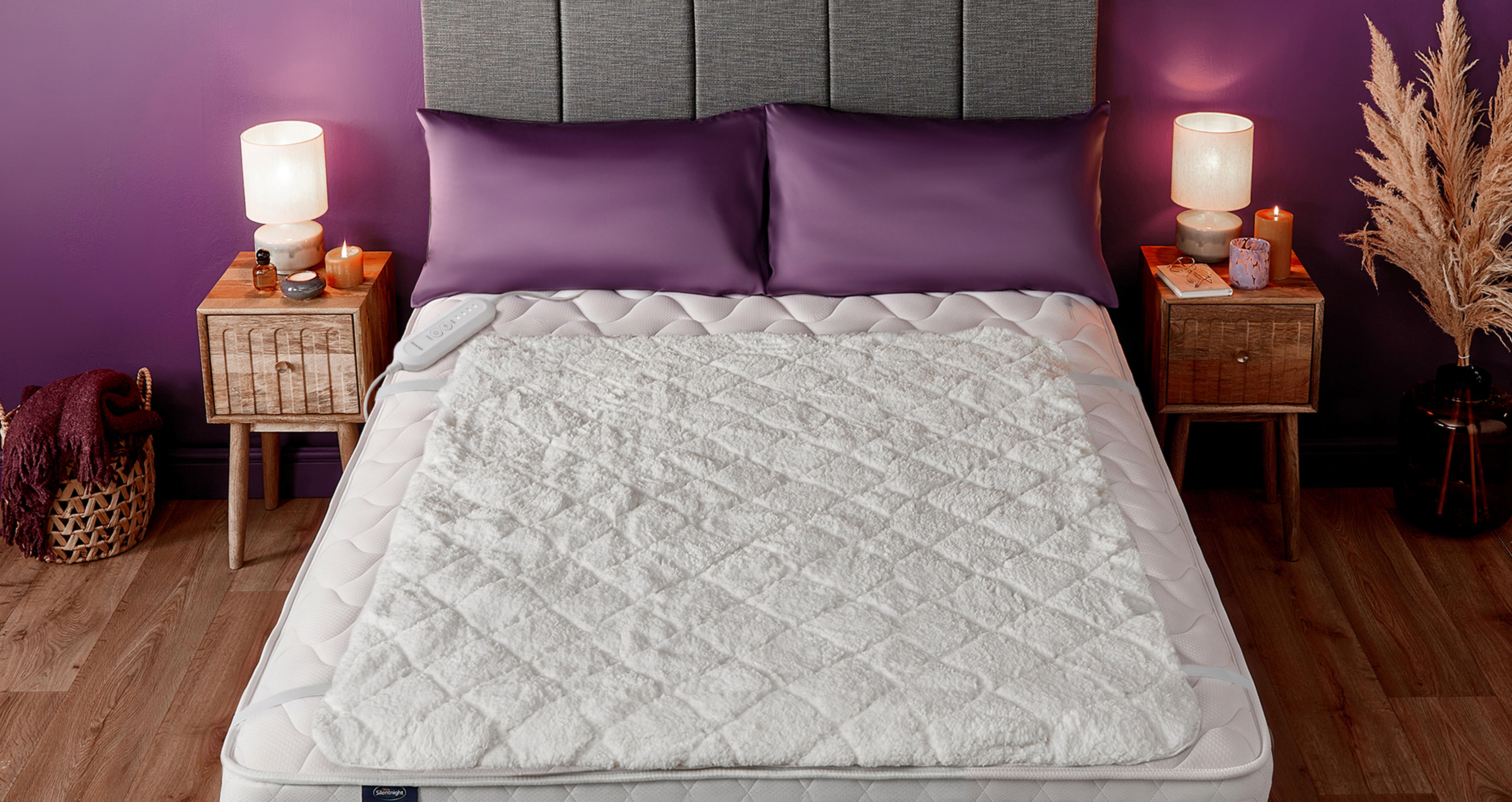 Teddy-fleece Silentnight Double Heated Blanket in Teddy Fleece White White
