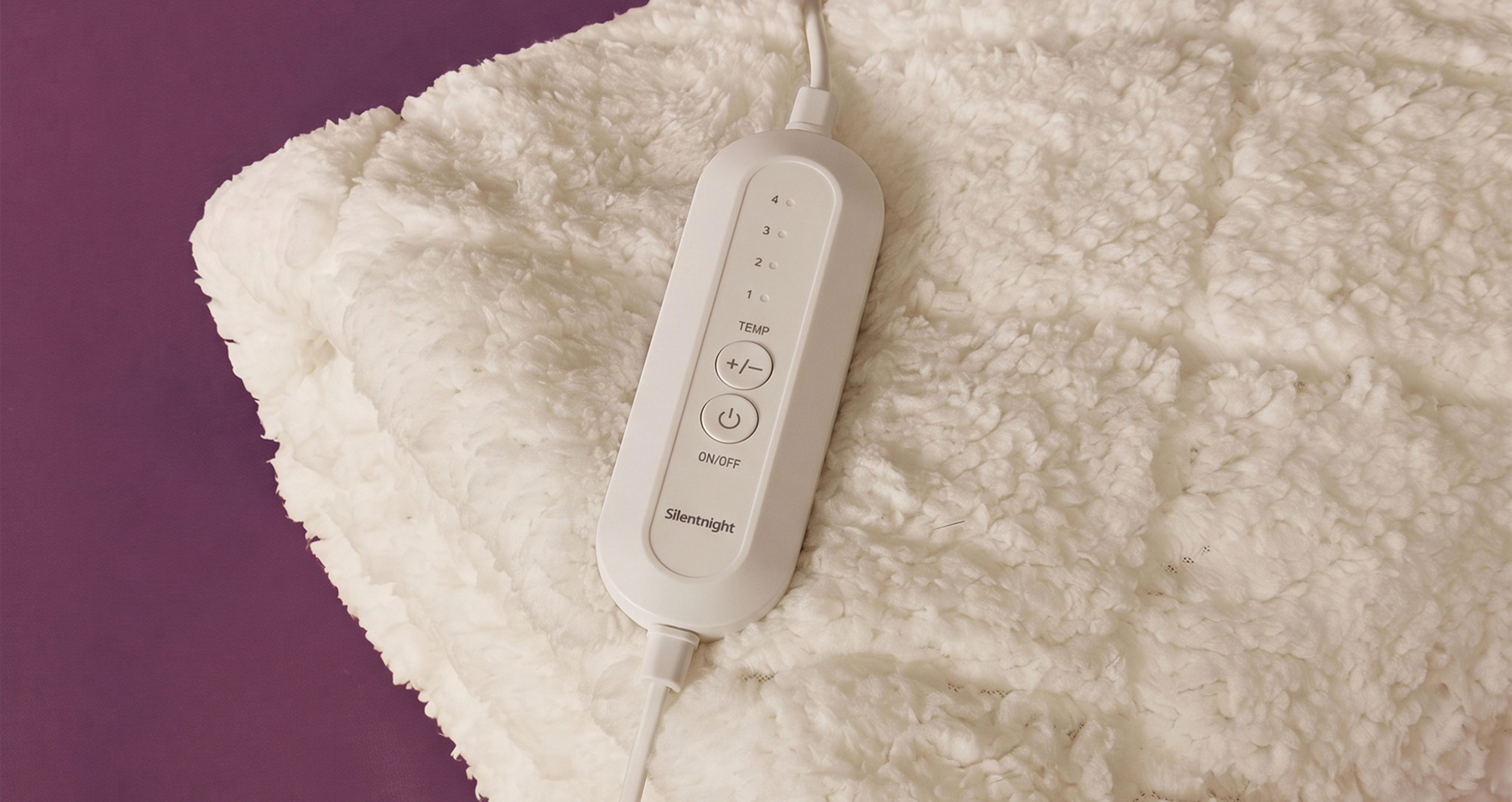 Teddy-fleece Silentnight Double Heated Blanket in Teddy Fleece White White