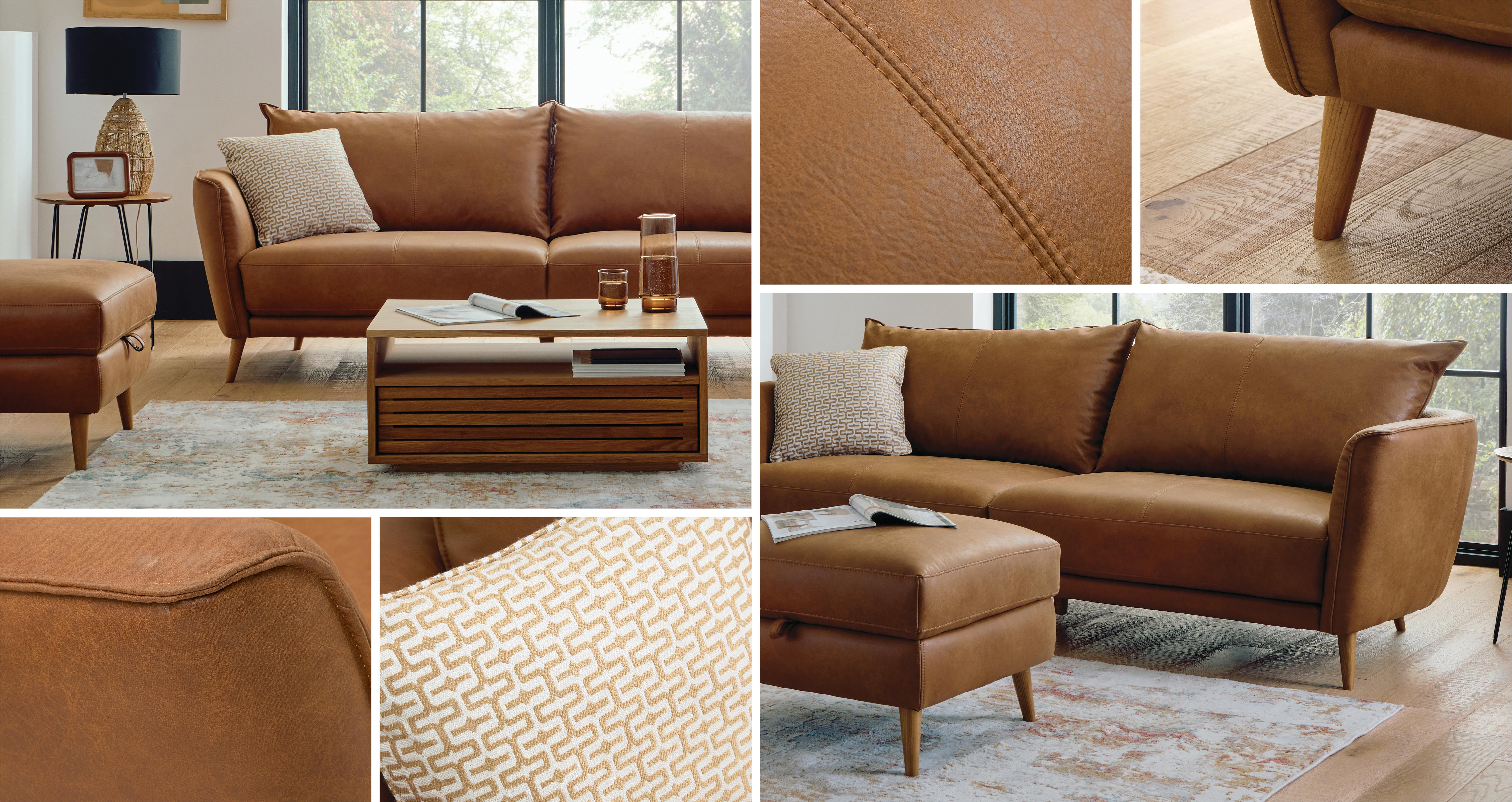 Tennesse 3 Seater Sofa in Delaware Cognac
