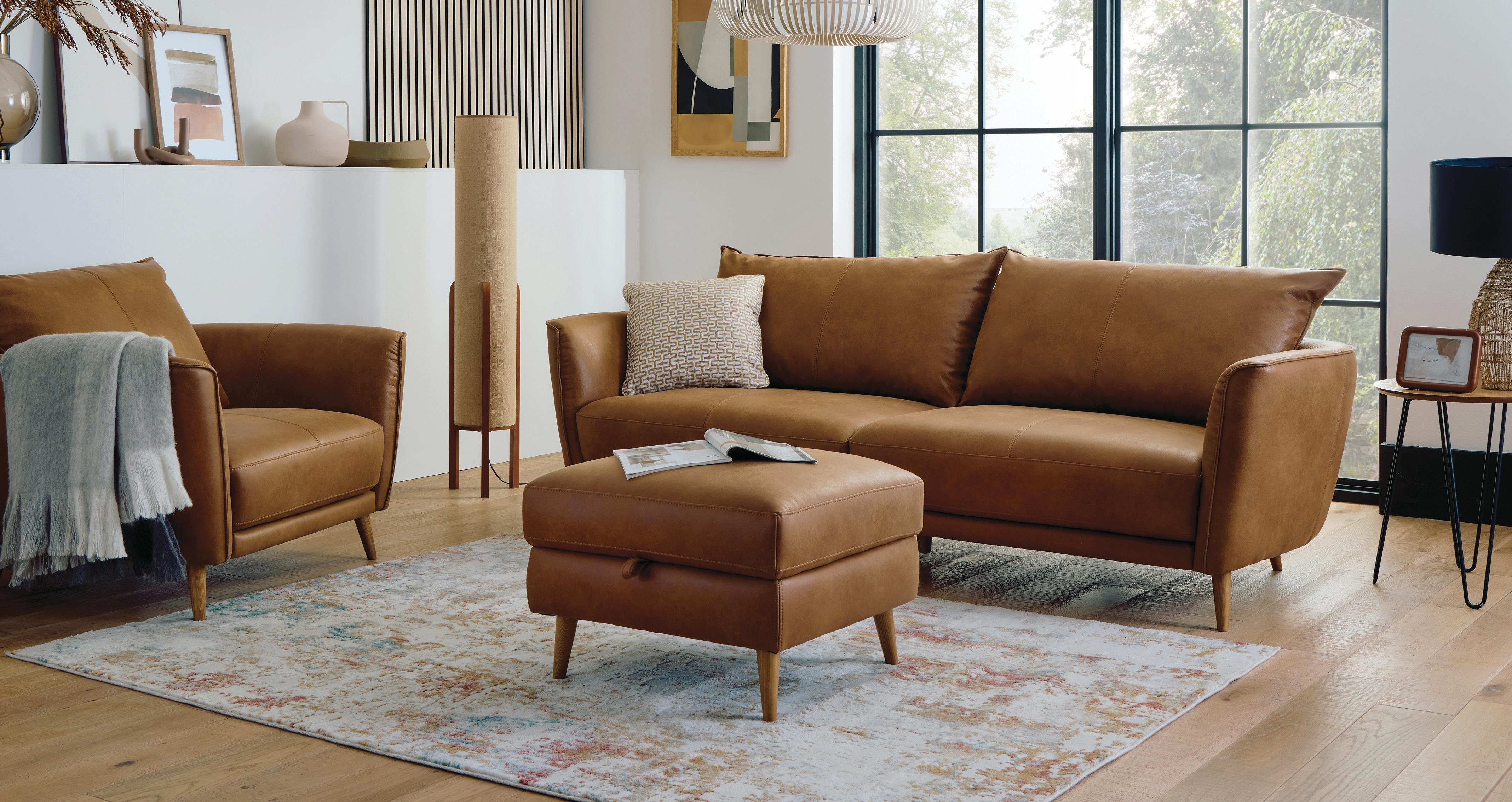 Tennesse 3 Seater Sofa in Delaware Cognac