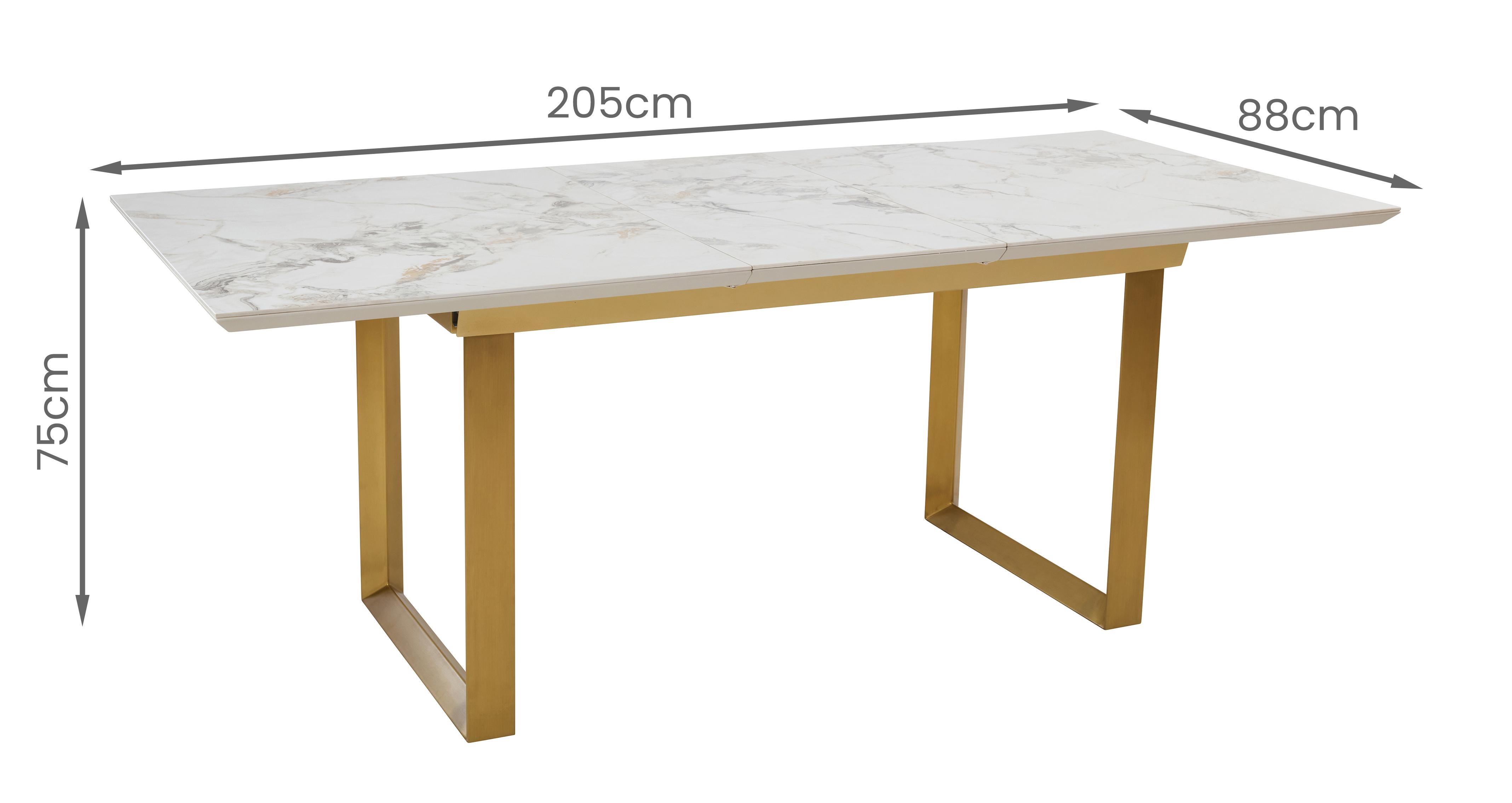Teno Brass Extending 6-8 Seater Dining Table in Teno Brass Brass