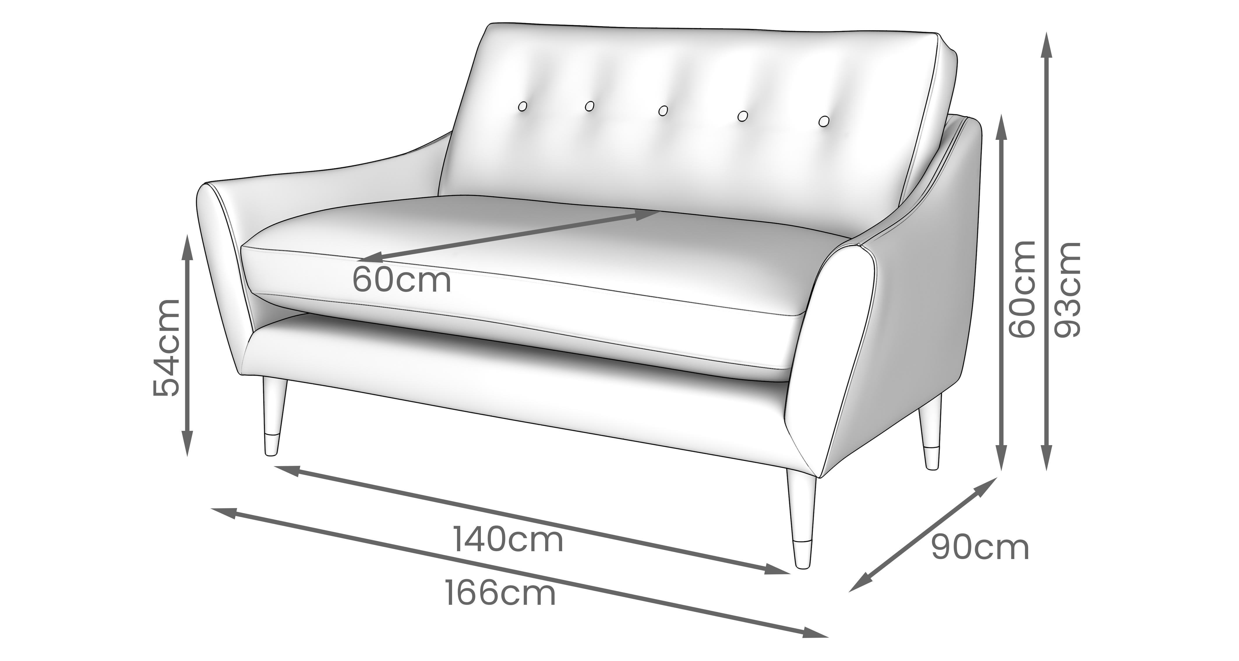 The-larch 2 Seater Sofa in Vegan Accents Black Cow Print with Dark feet