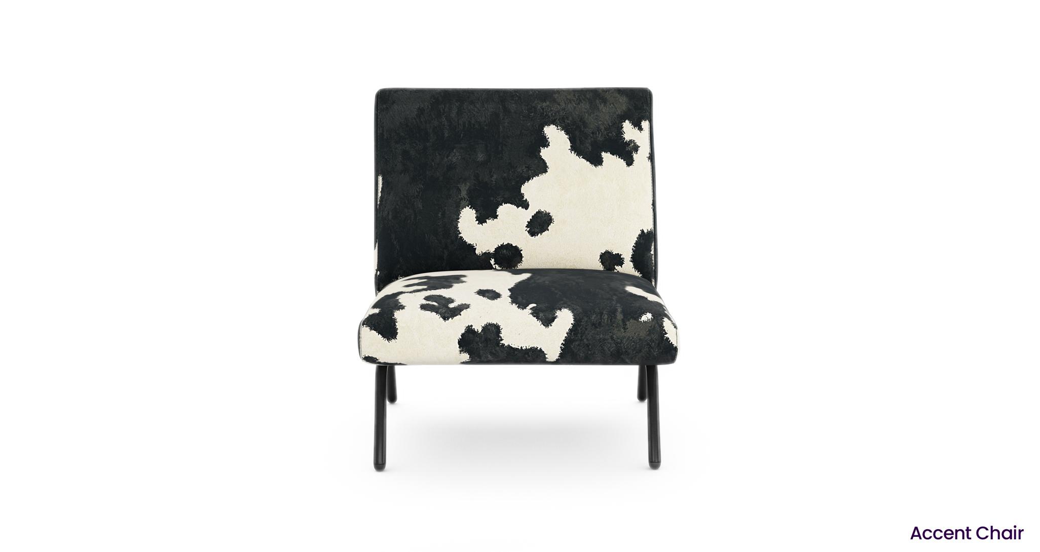 Black and white cow deals print chair