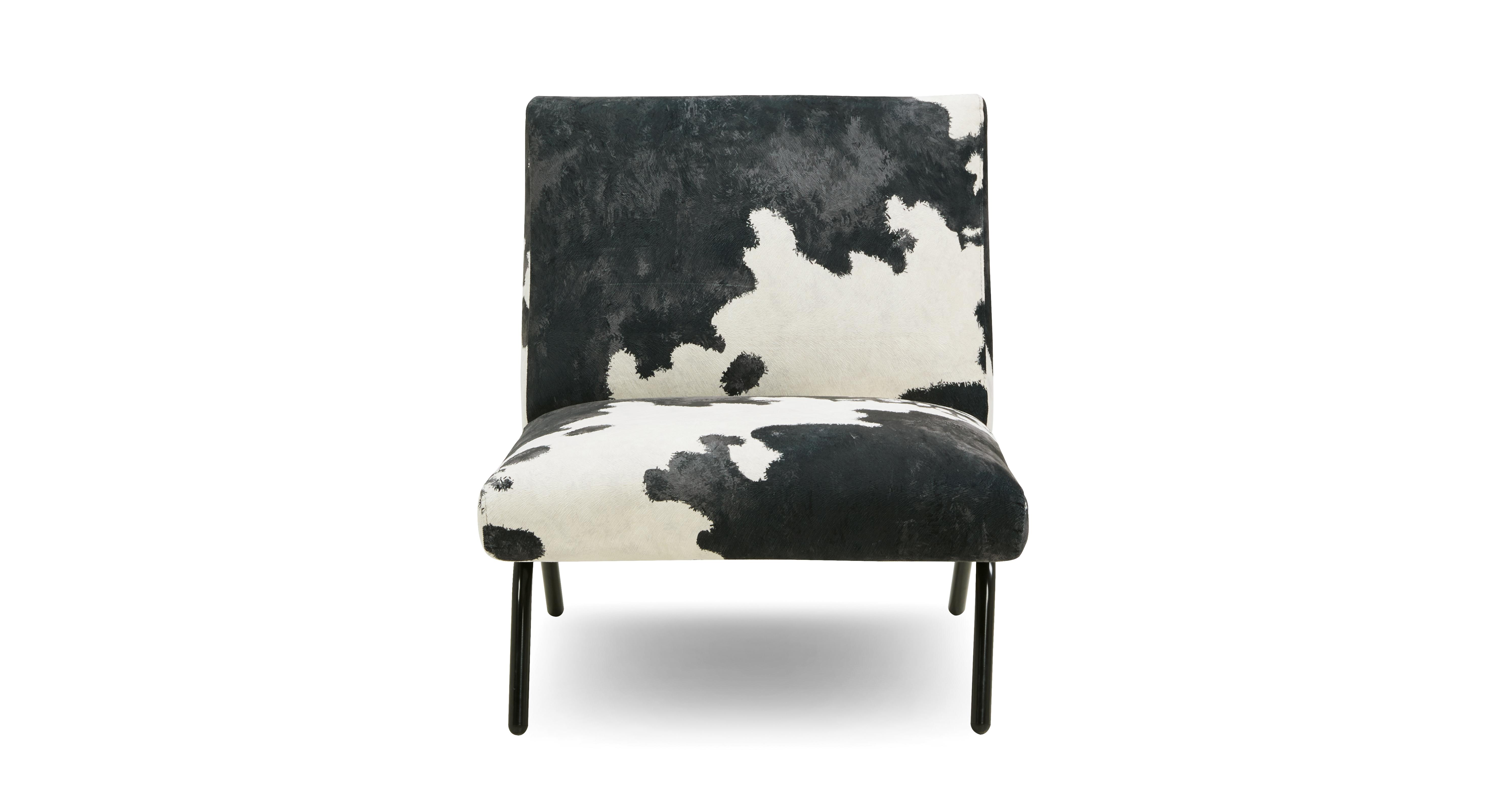 Black and white cow deals print chair