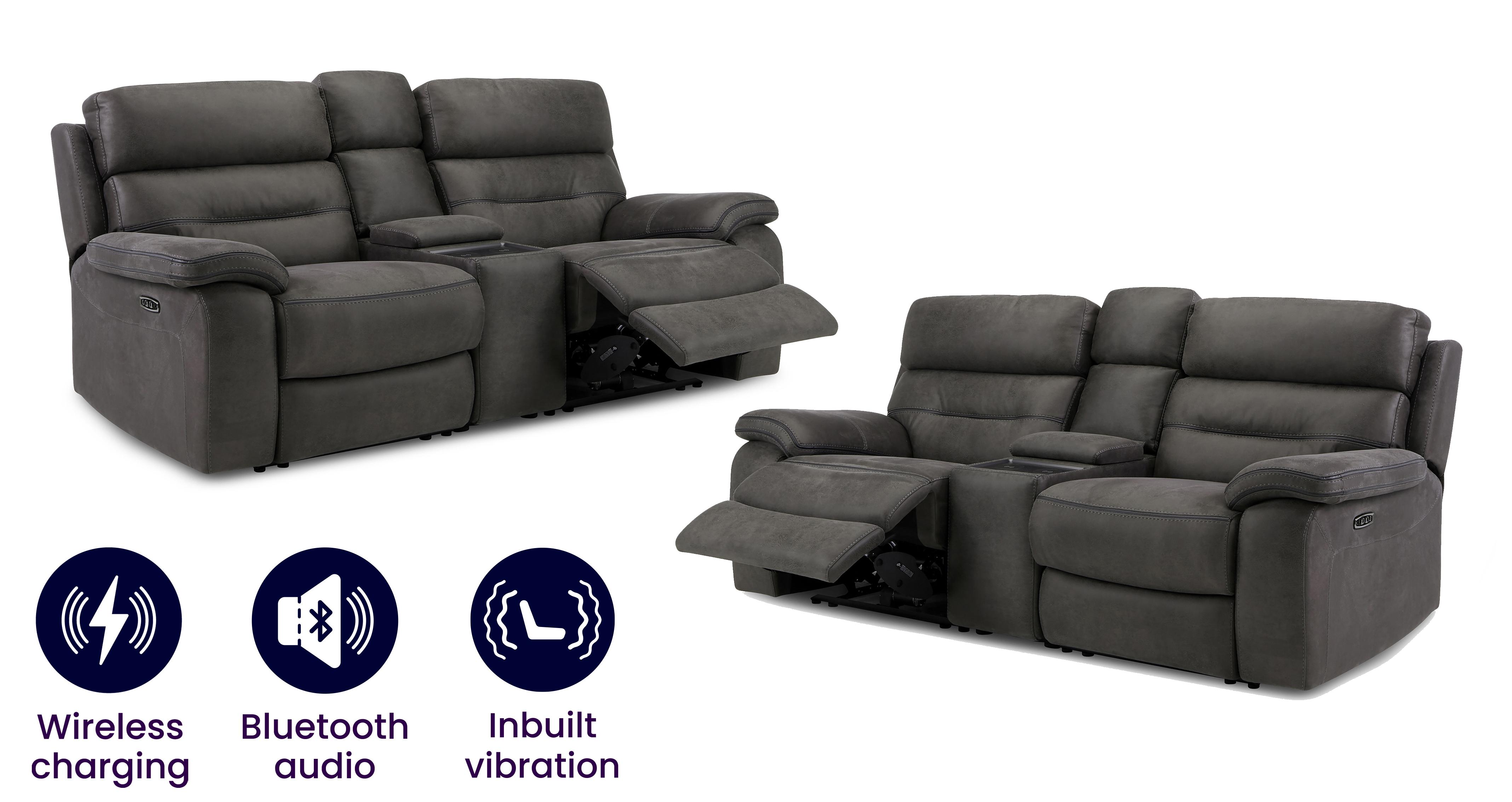 2x2 Seat Cinema Power Recliner & Console Bundle