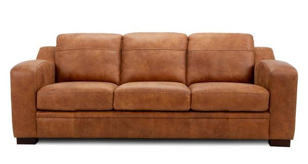 Thor 3 Seater Sofa Grand Saddle Dfs, Tan Leather Sofa Bed