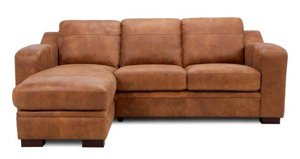 Thor Left Hand Facing Chaise End Sofa, Leather Chaise Sofa Bed