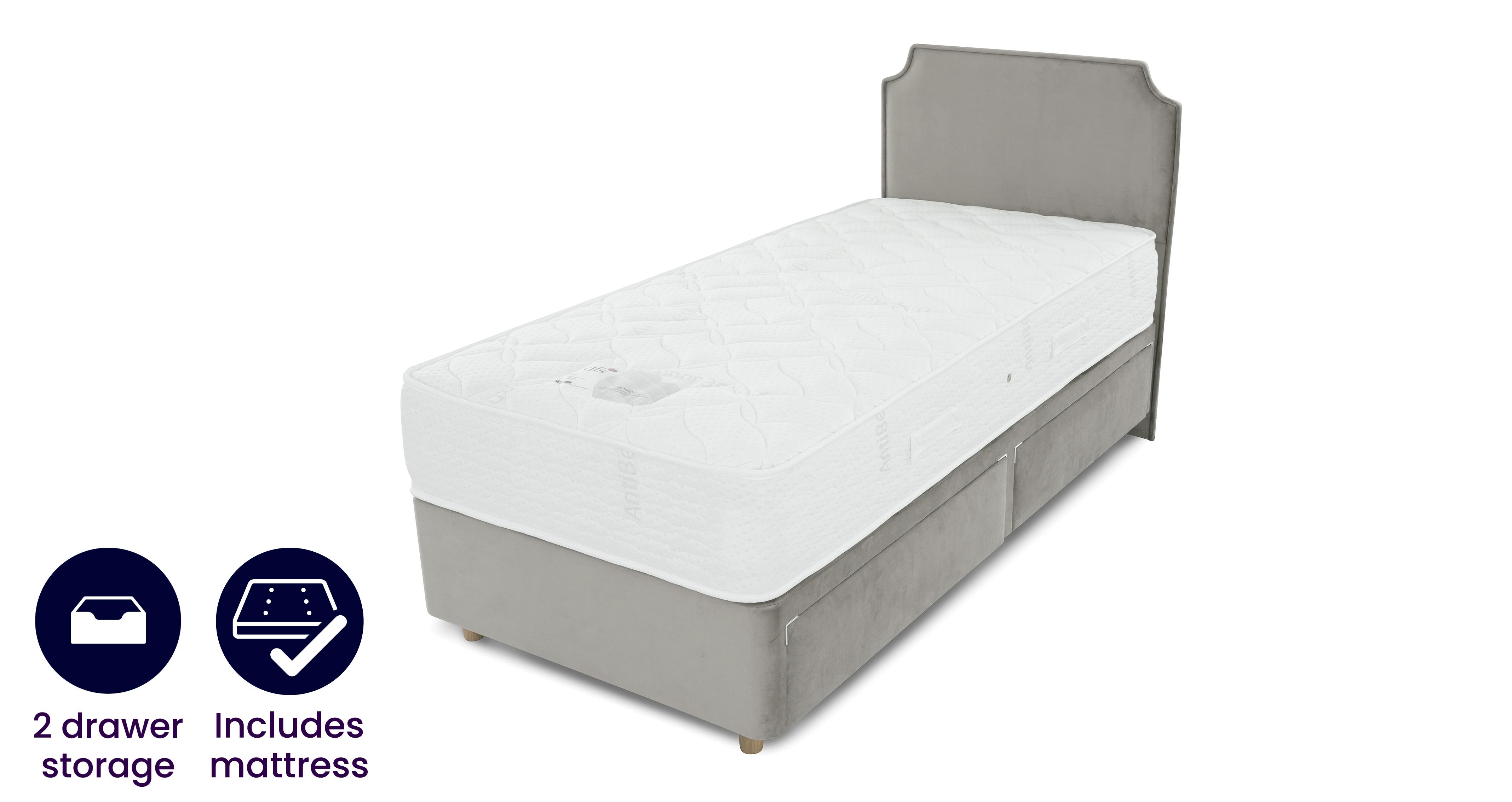 Single 2 Drawer Bedframe and Flik Mattress