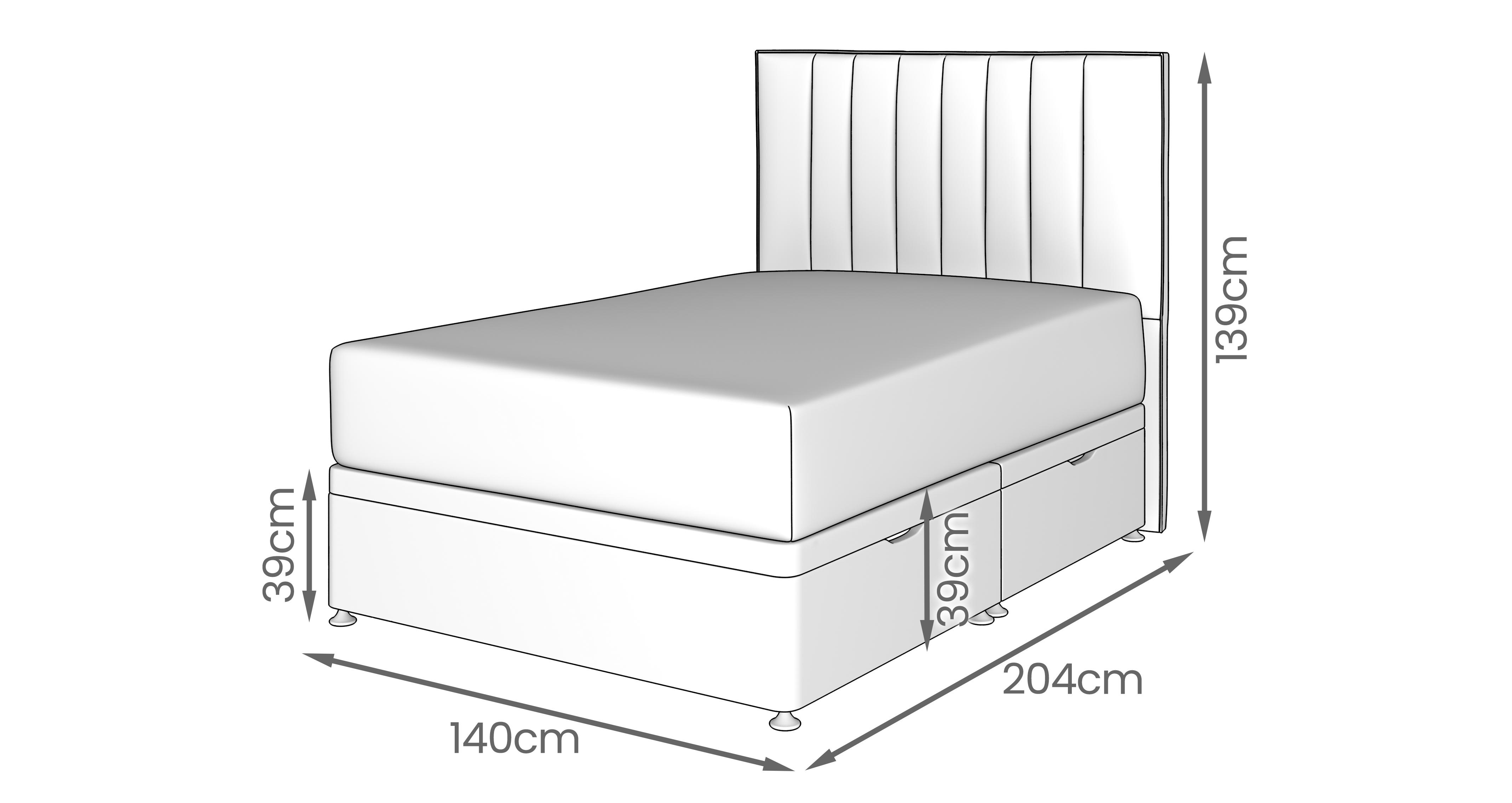 Tilly Double Ottoman Bed in Cora Cream Cream