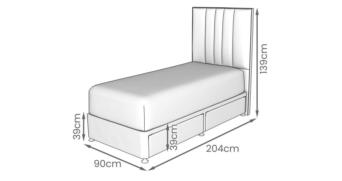 2 Drawer Single Bedframe view 3