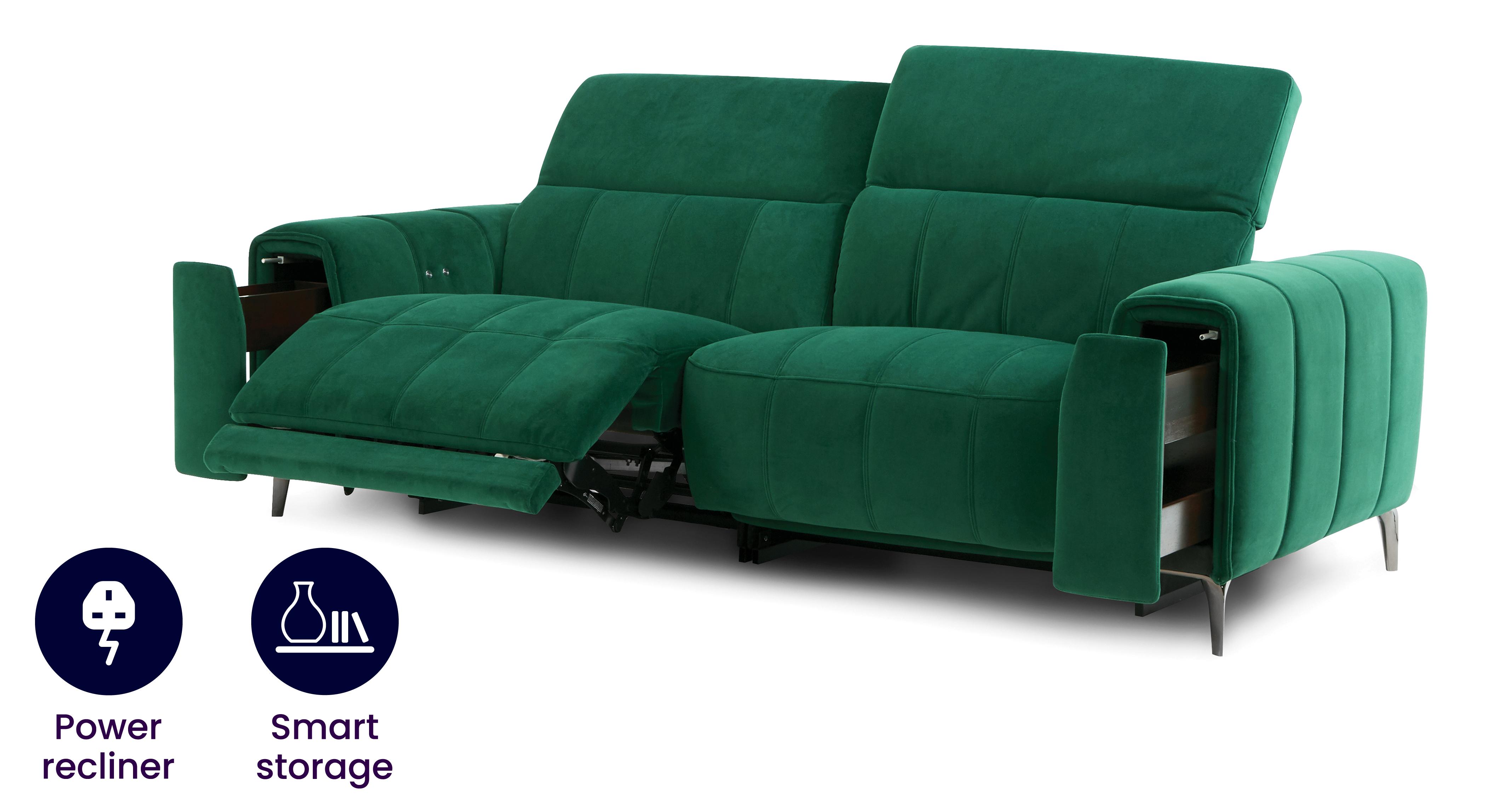 3 Seater Storage Arm Power Recliner Sofa