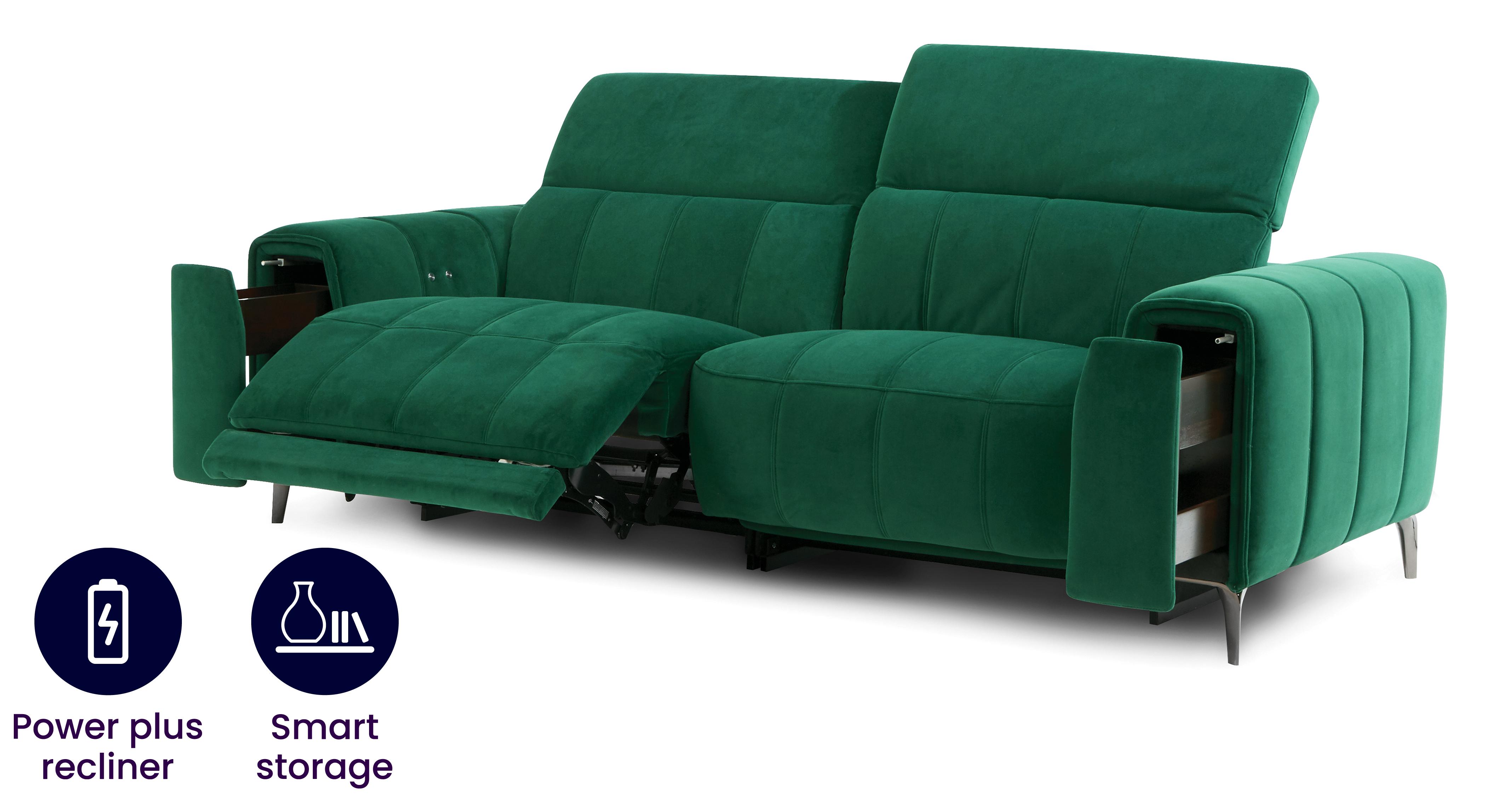 3 Seater Storage Arm Power Plus Recliner Sofa