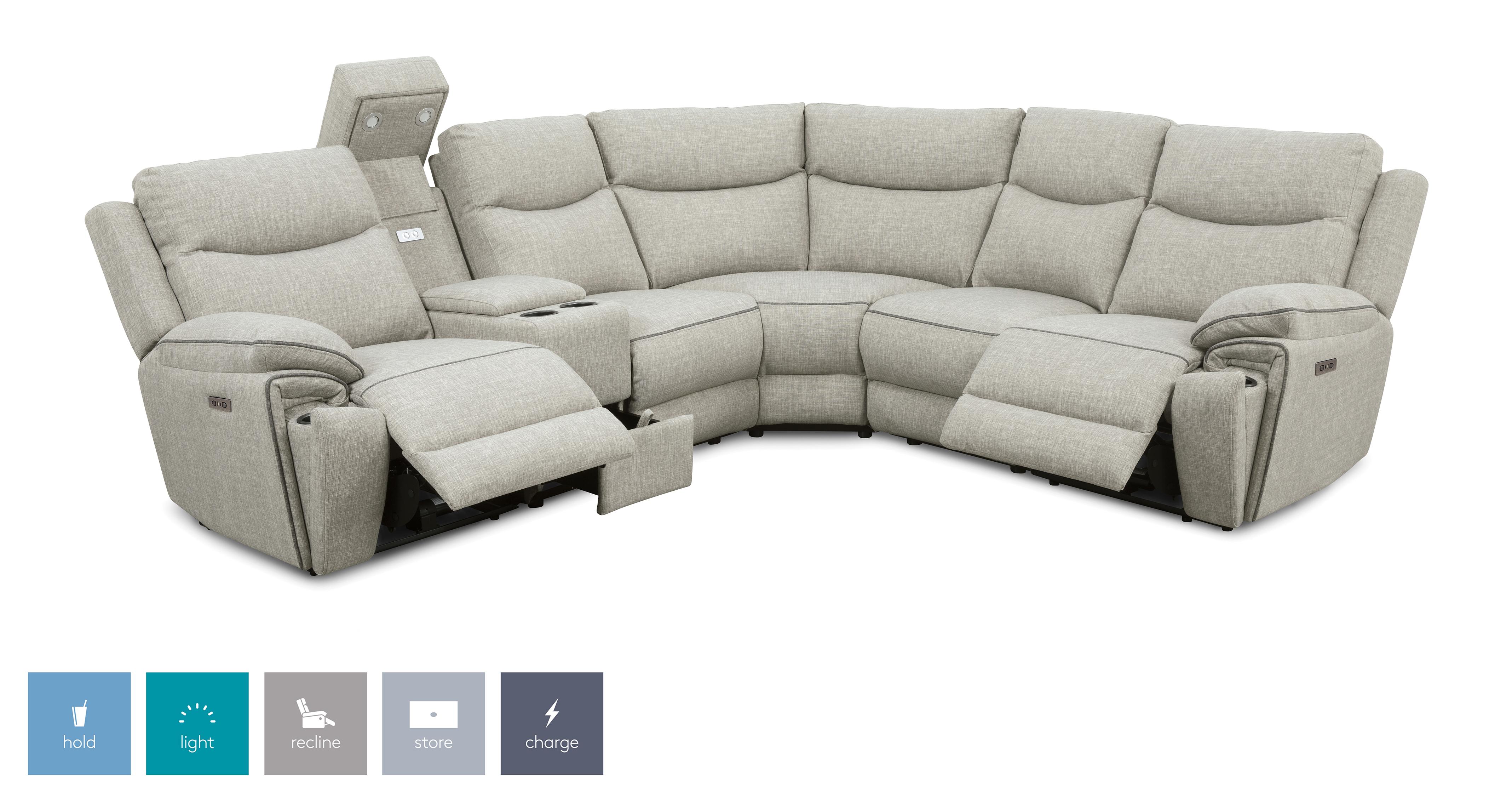 2 Corner 2 Power Recliner and Console