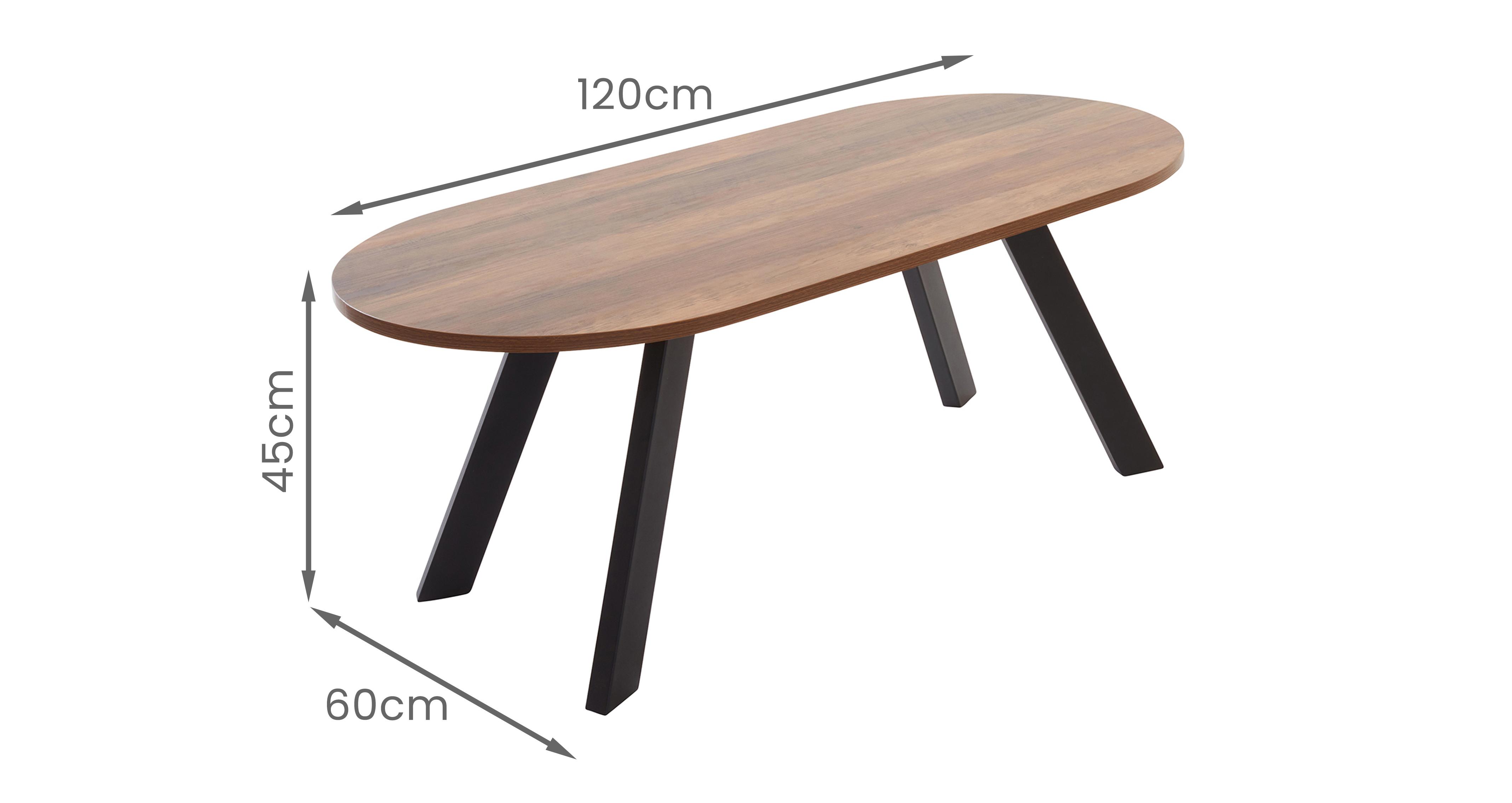 Trae Coffee Table in Trae Walnut and Black Walnut and Black
