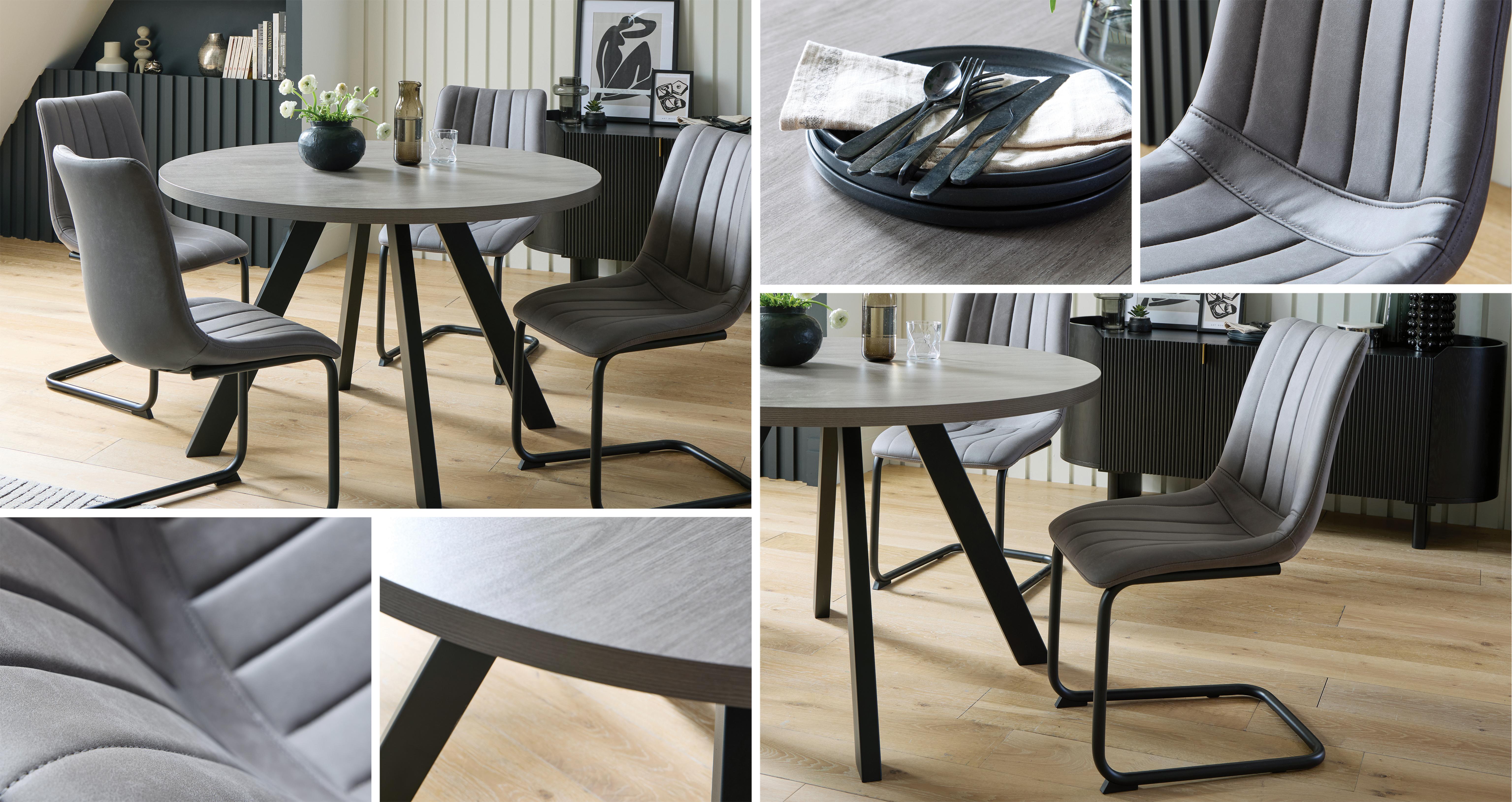 Trae Fixed Dining Table 4 Chairs | DFS