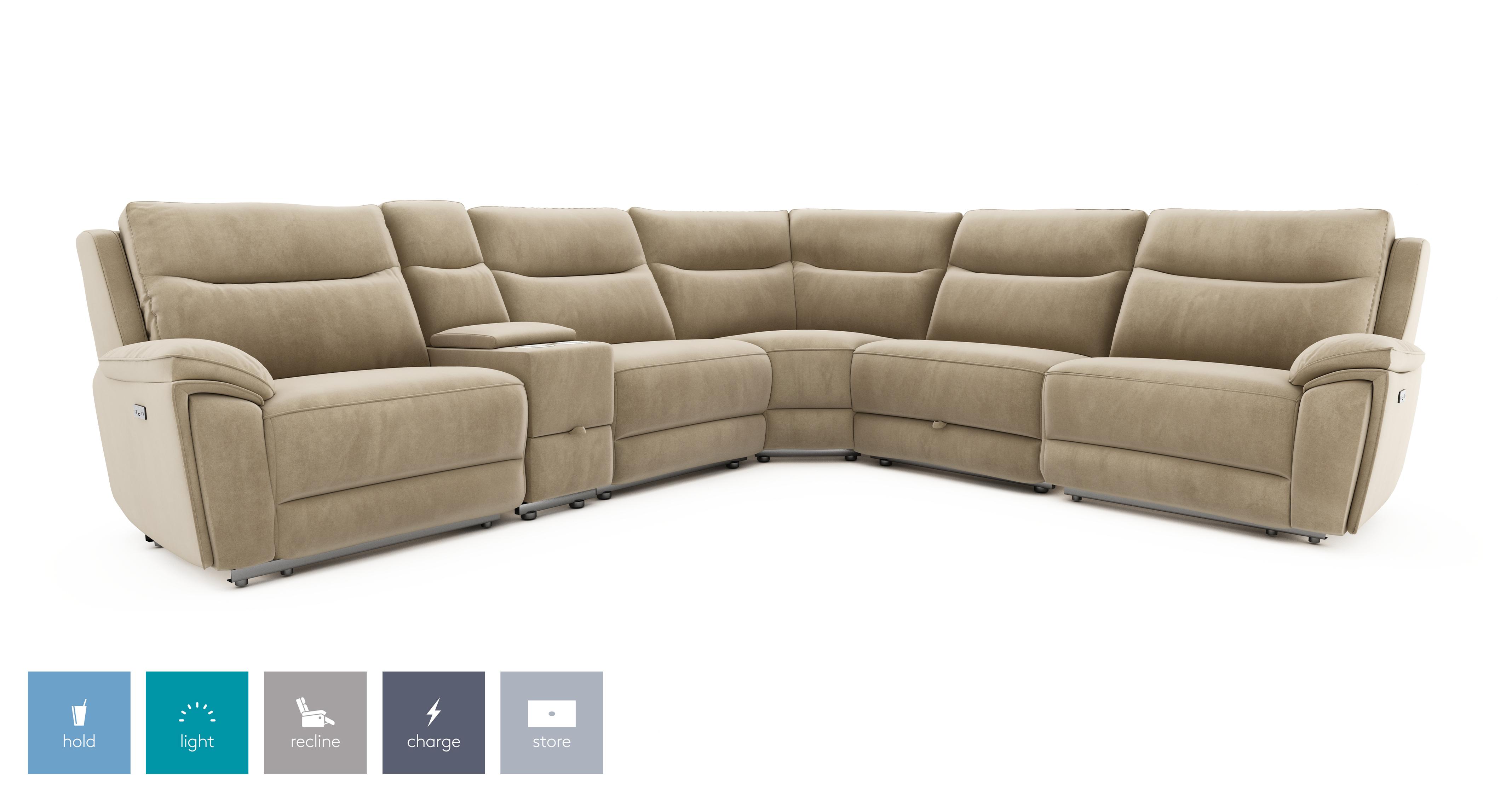 Velvet 2 Corner 2 Power Recliner and Console