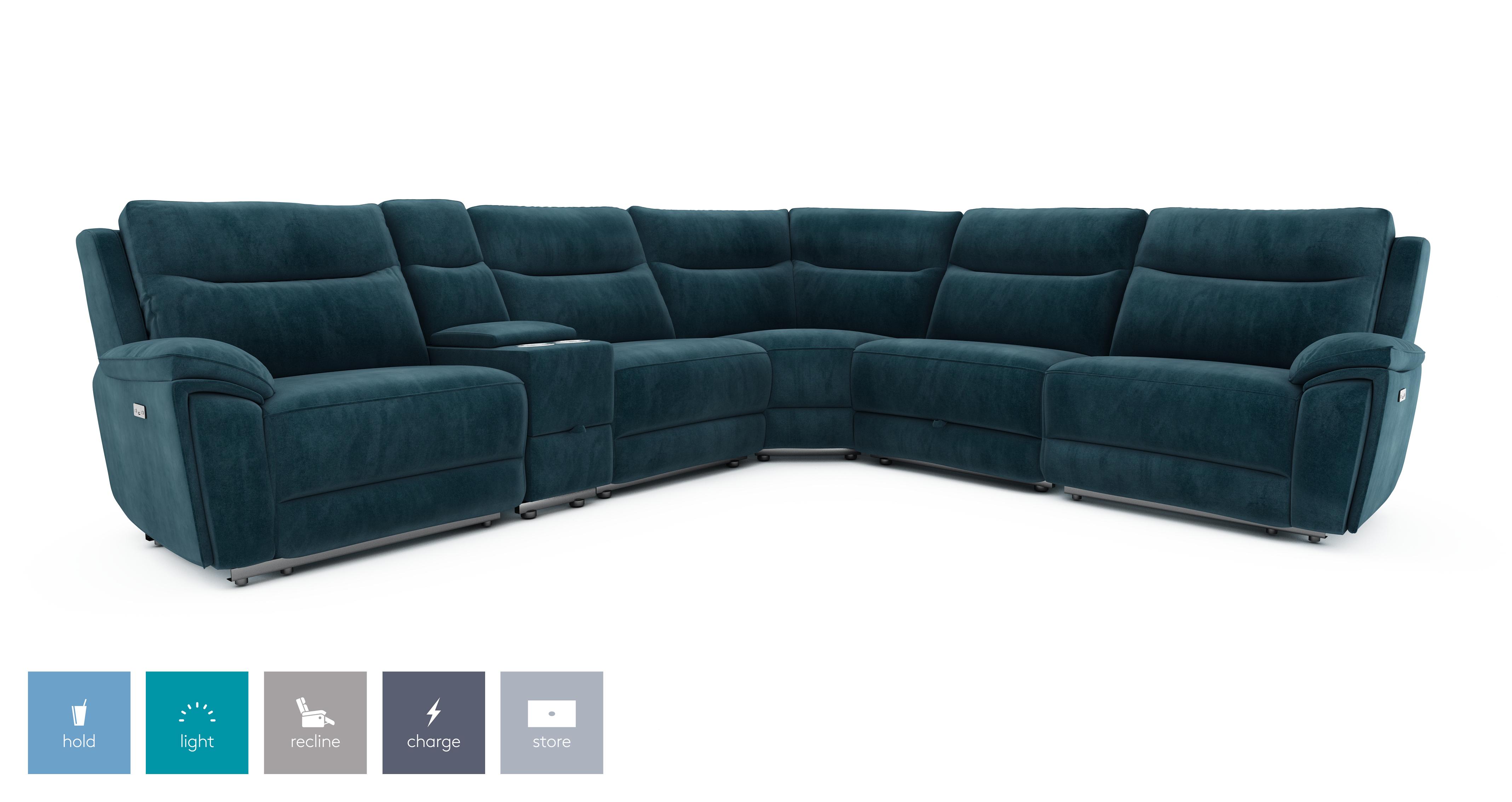 Navy blue deals corner sofa dfs