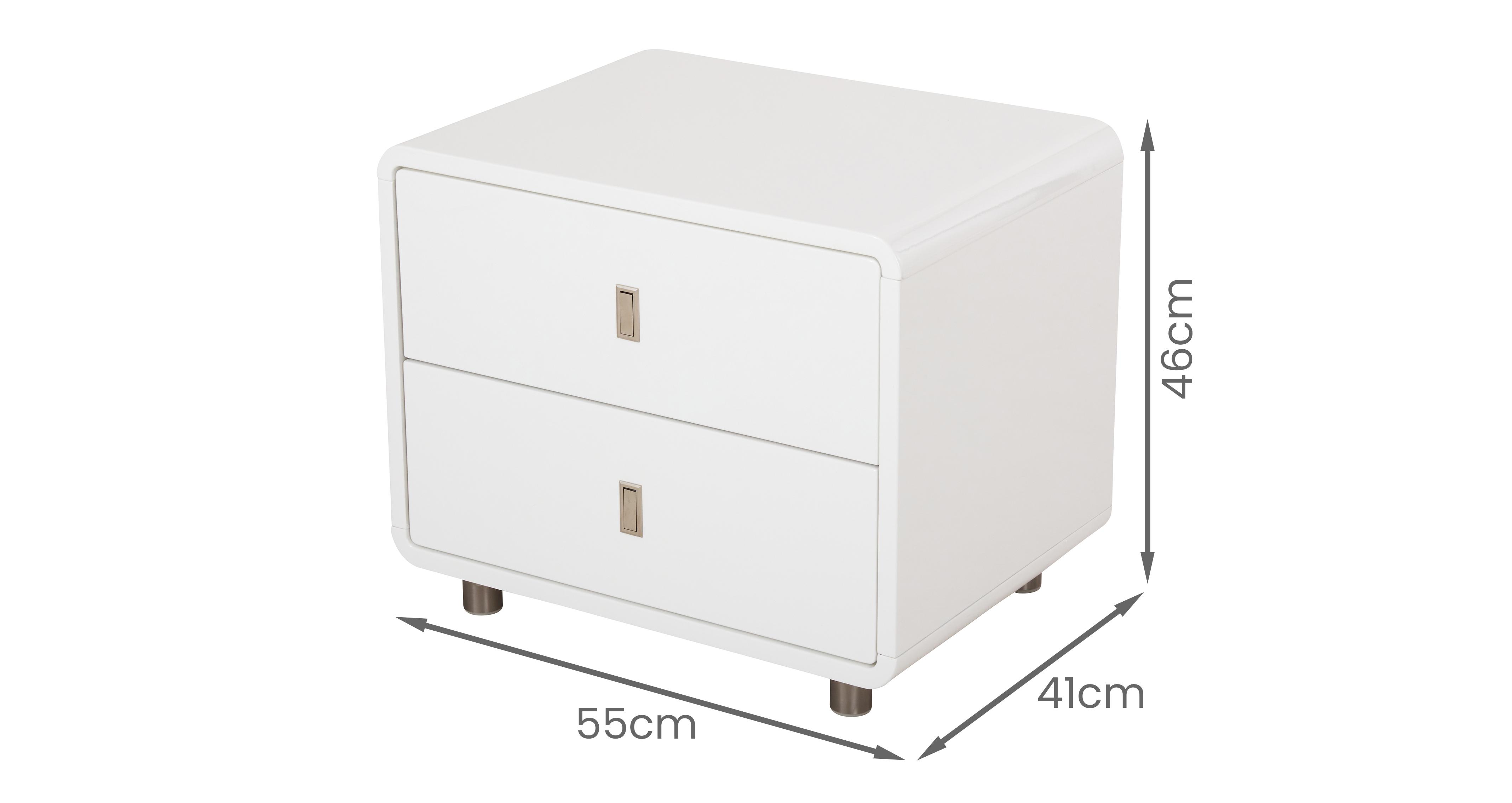 Tresco Bedside Table in Tresco White White