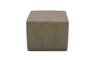 Leather Cube Footstool 