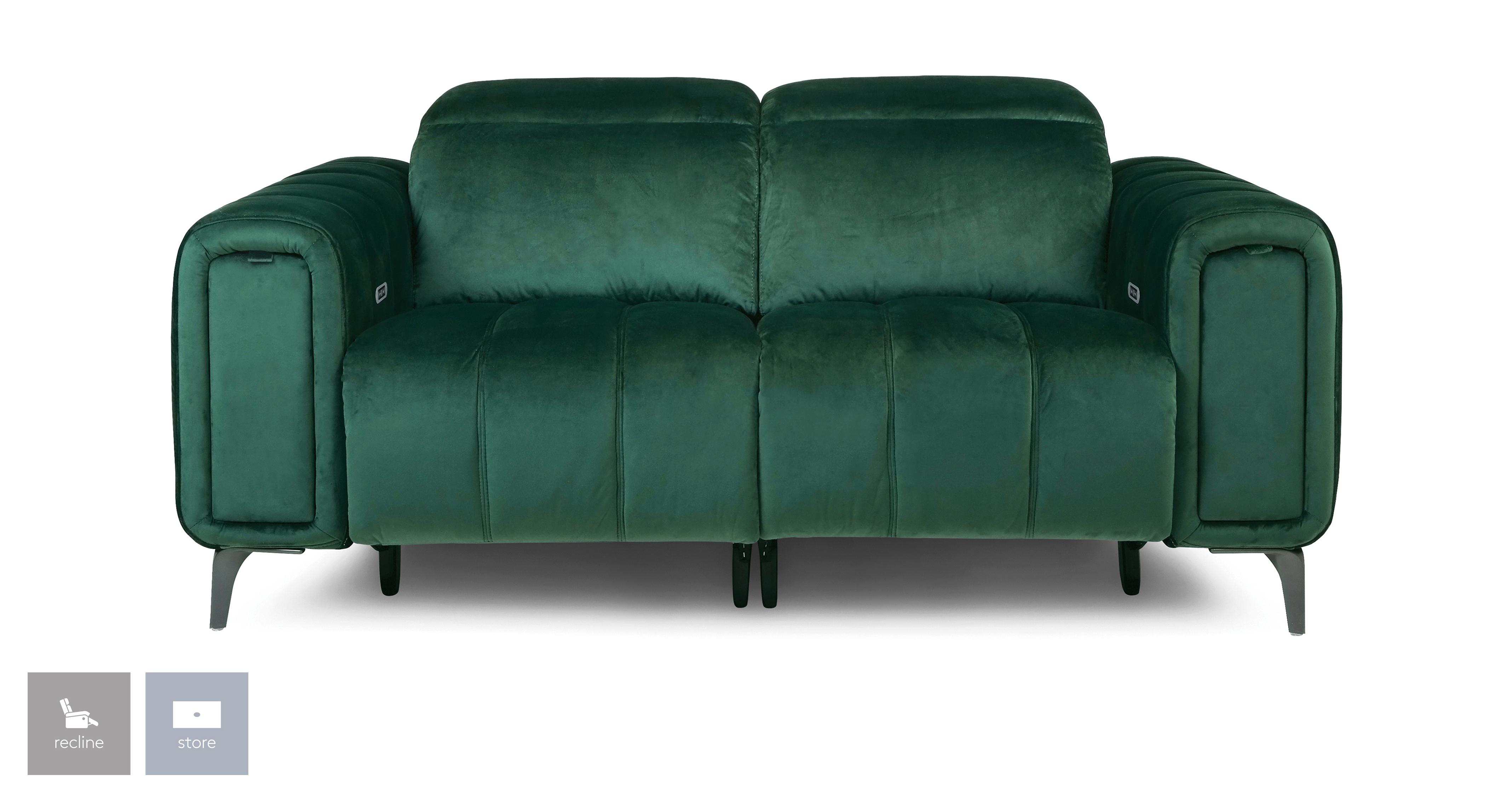 Trip Velvet 2 Seater Power Recliner With Storage Arm DFS