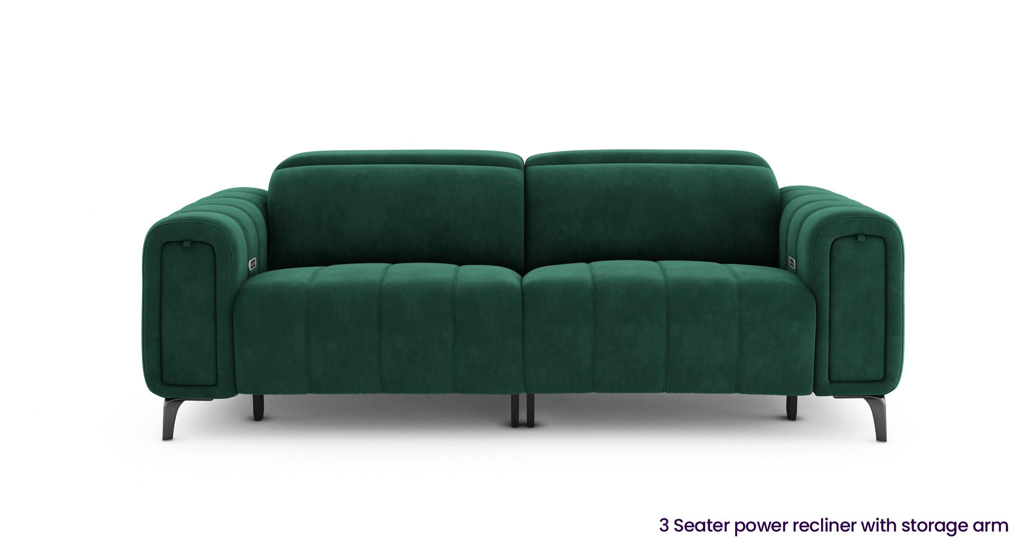 Trip Velvet 3 Seater Power Recliner With Storage Arm DFS