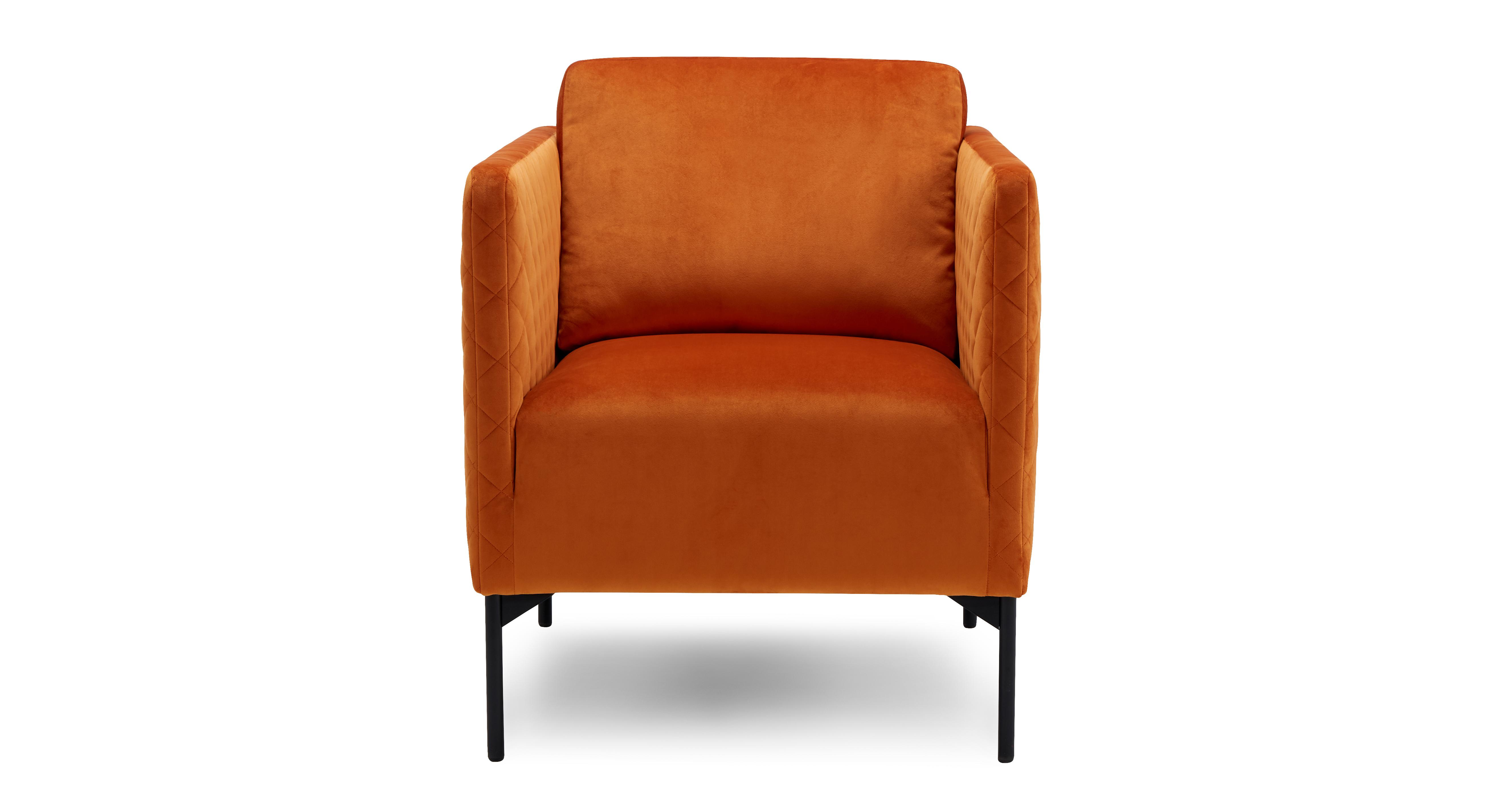 Orange velvet deals tub chair