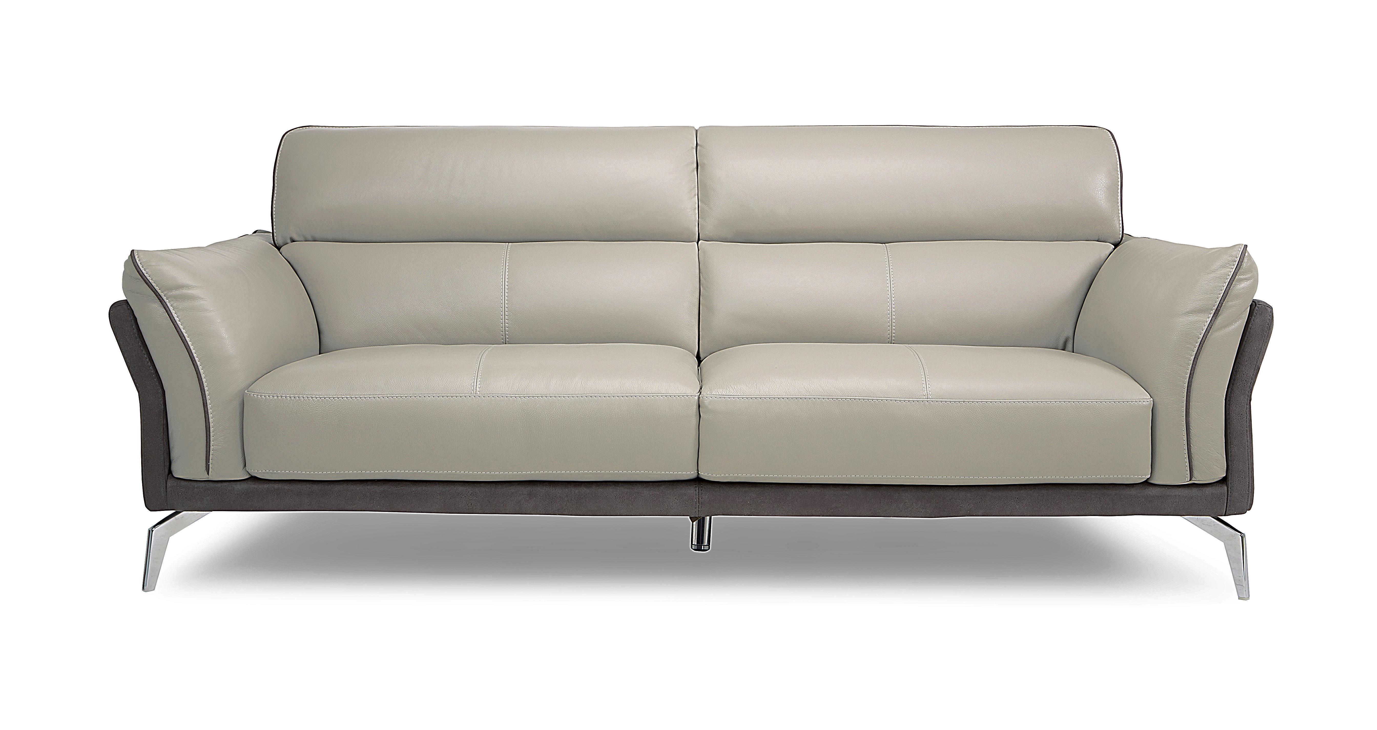 Dfs grey leather deals sofa