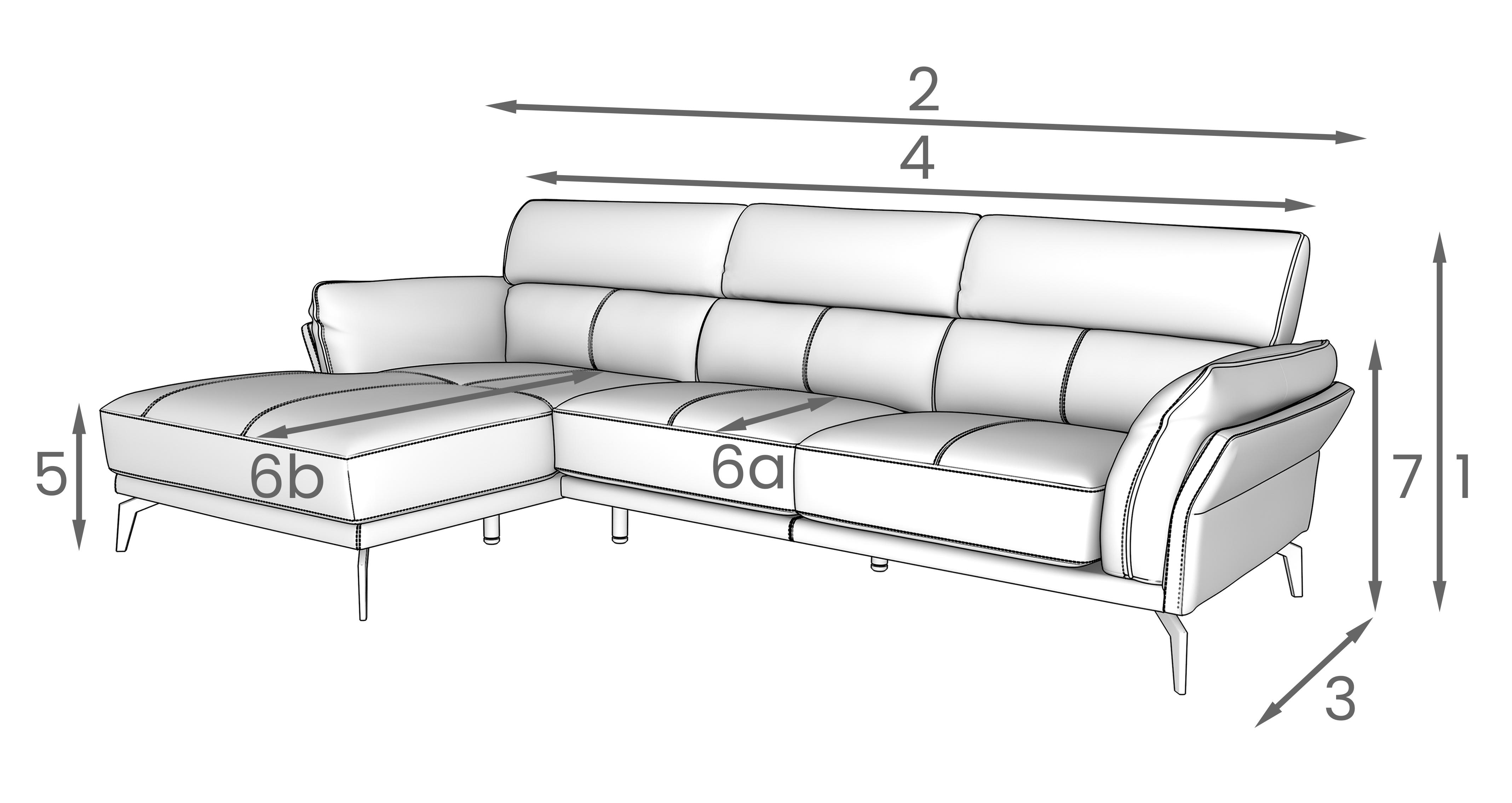 Valdez Left Hand Facing Chaise End Sofa New Club | DFS