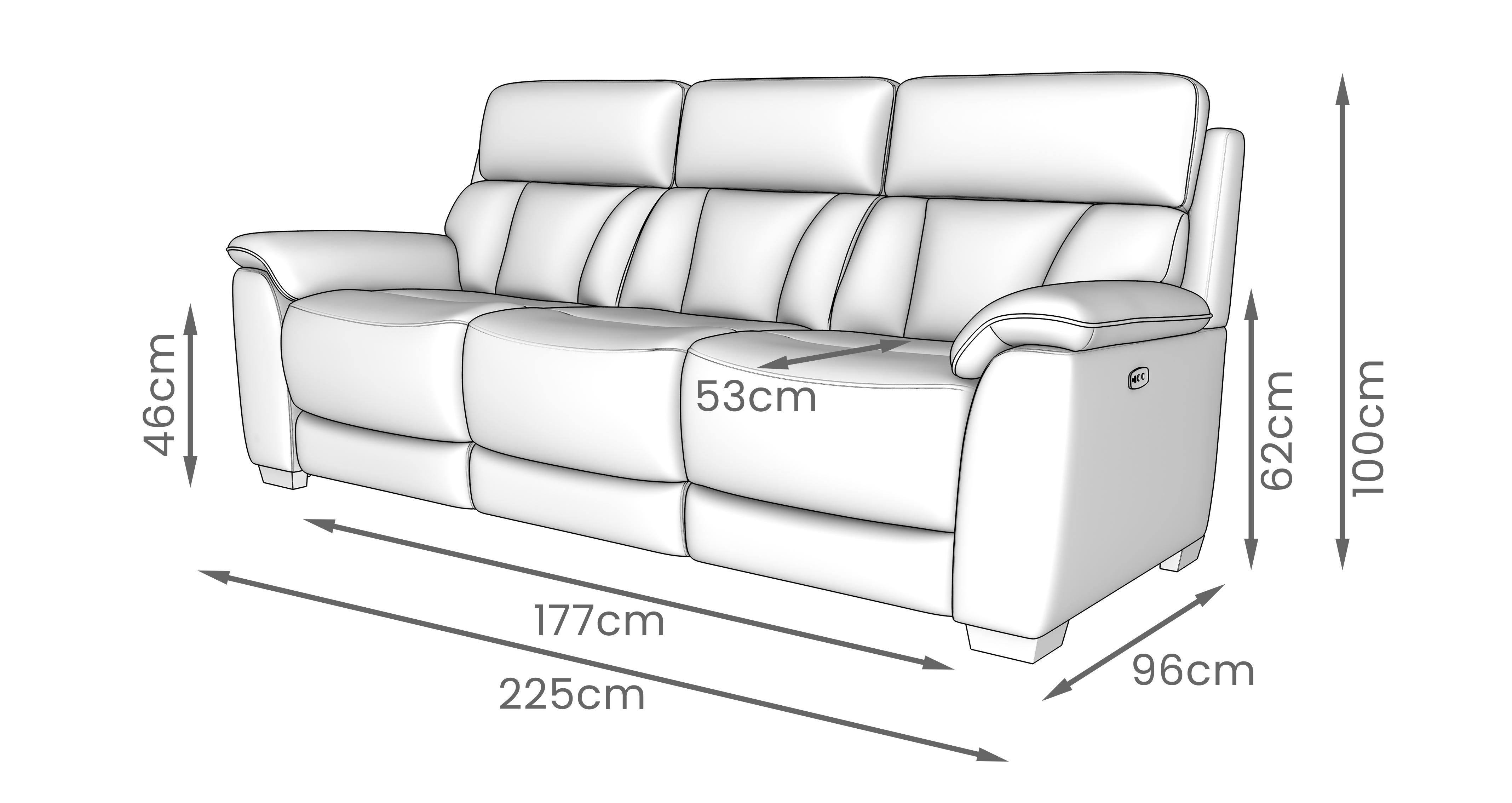 Valen 3 Seat Power Recliner in Moretta Oyster