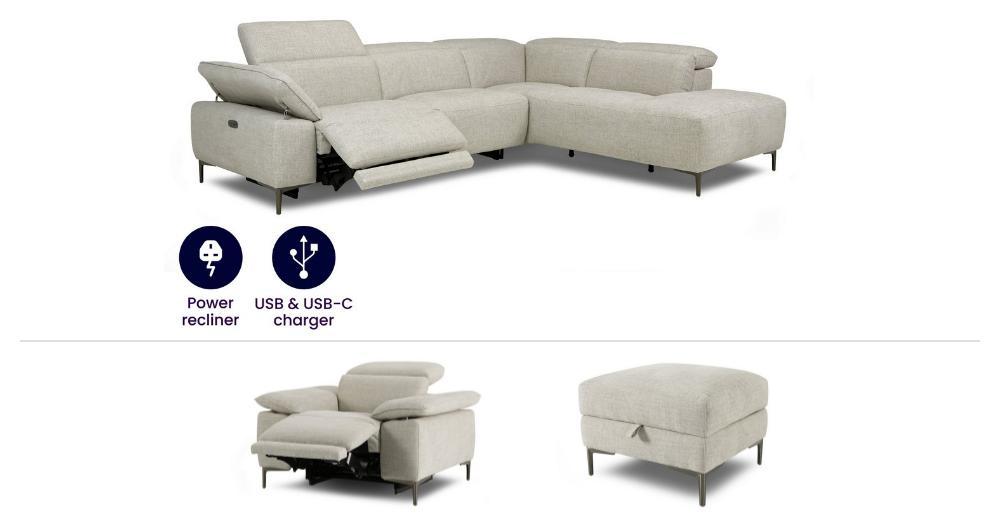 Corner Sofa, Chair & Footstool