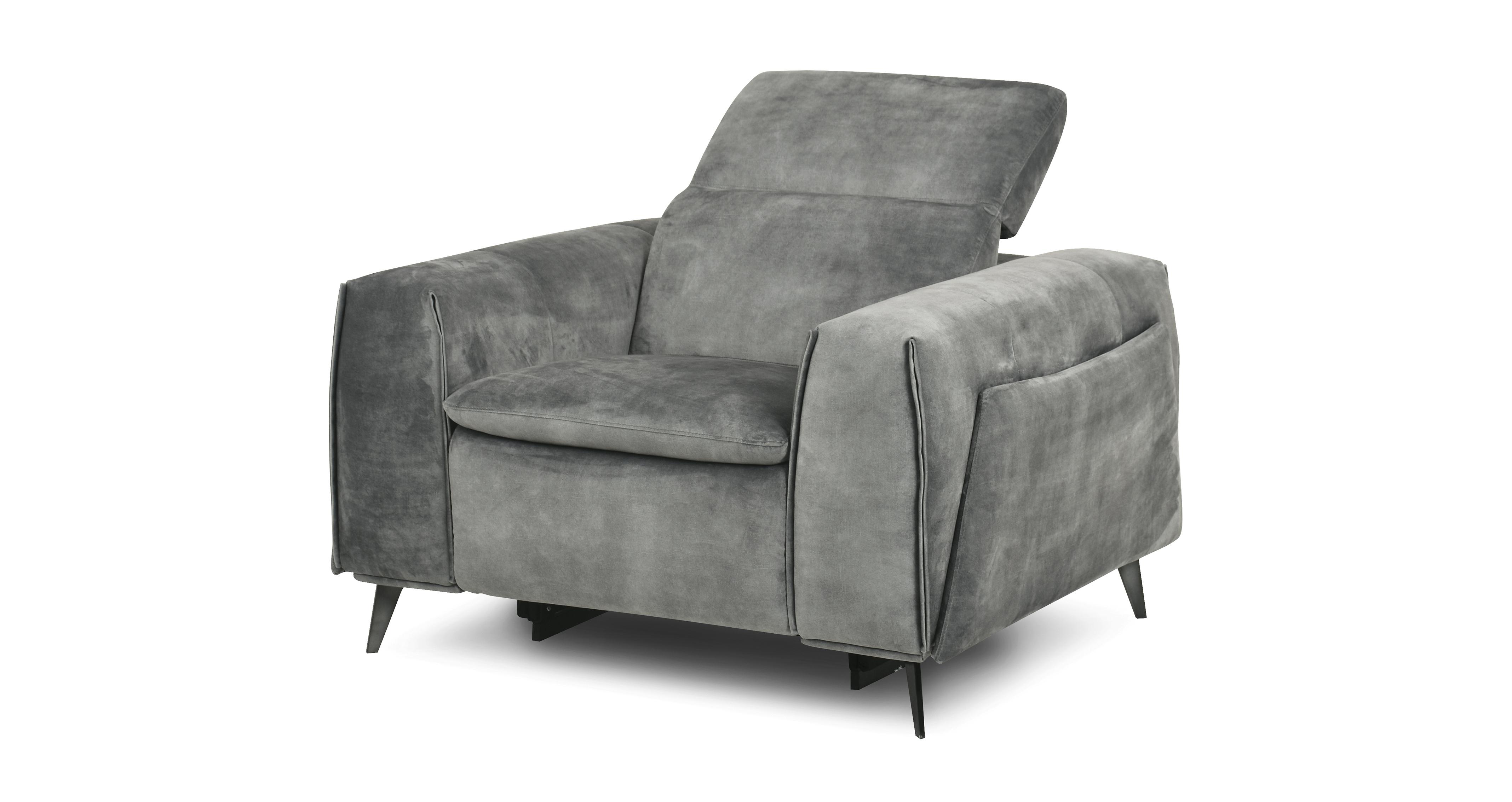 Venosa Fabric Power Storage, Heated & Memory Recliner Chair in Derosa Smoke Grey