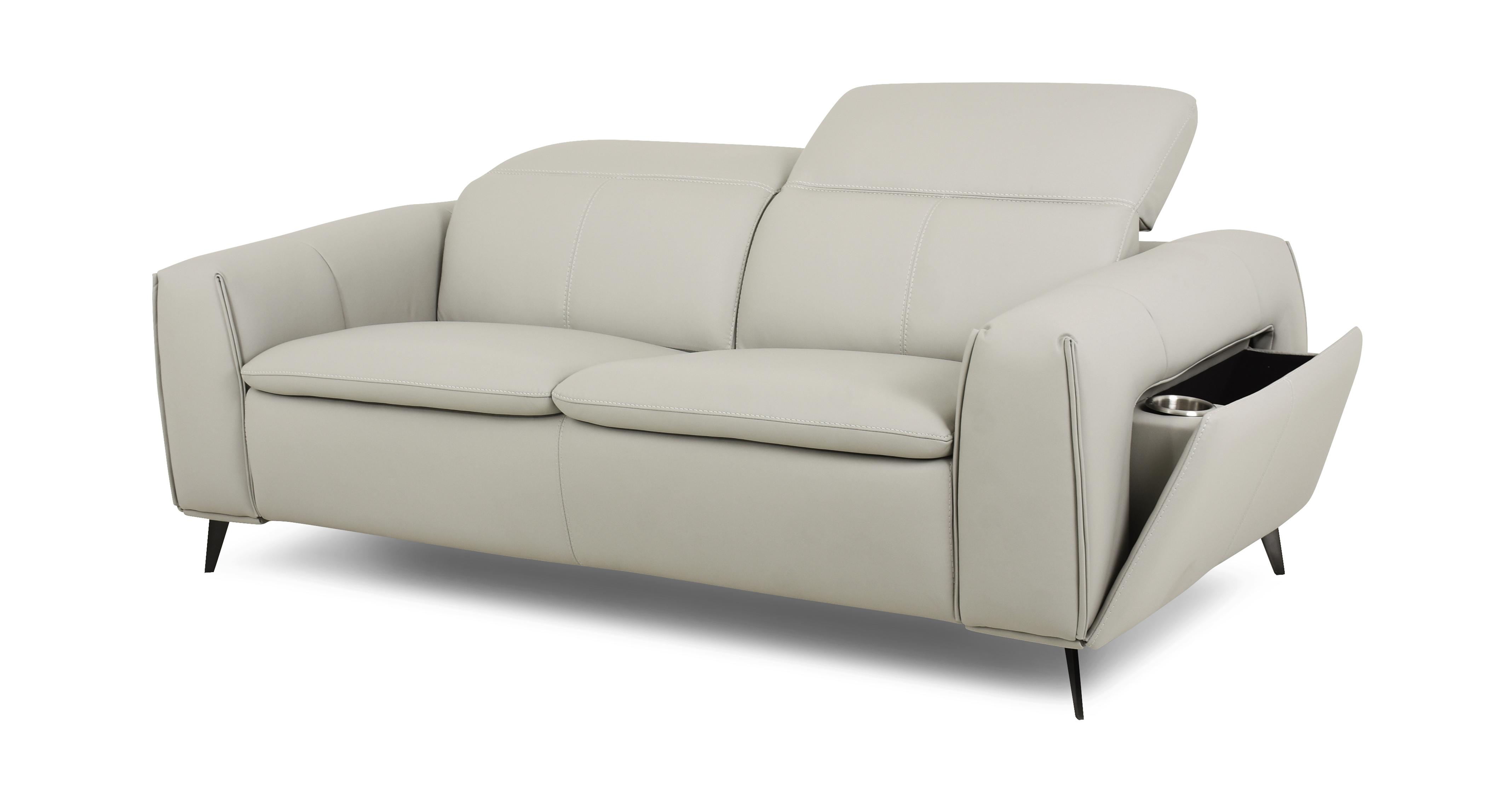 Grey leather deals sofa dfs