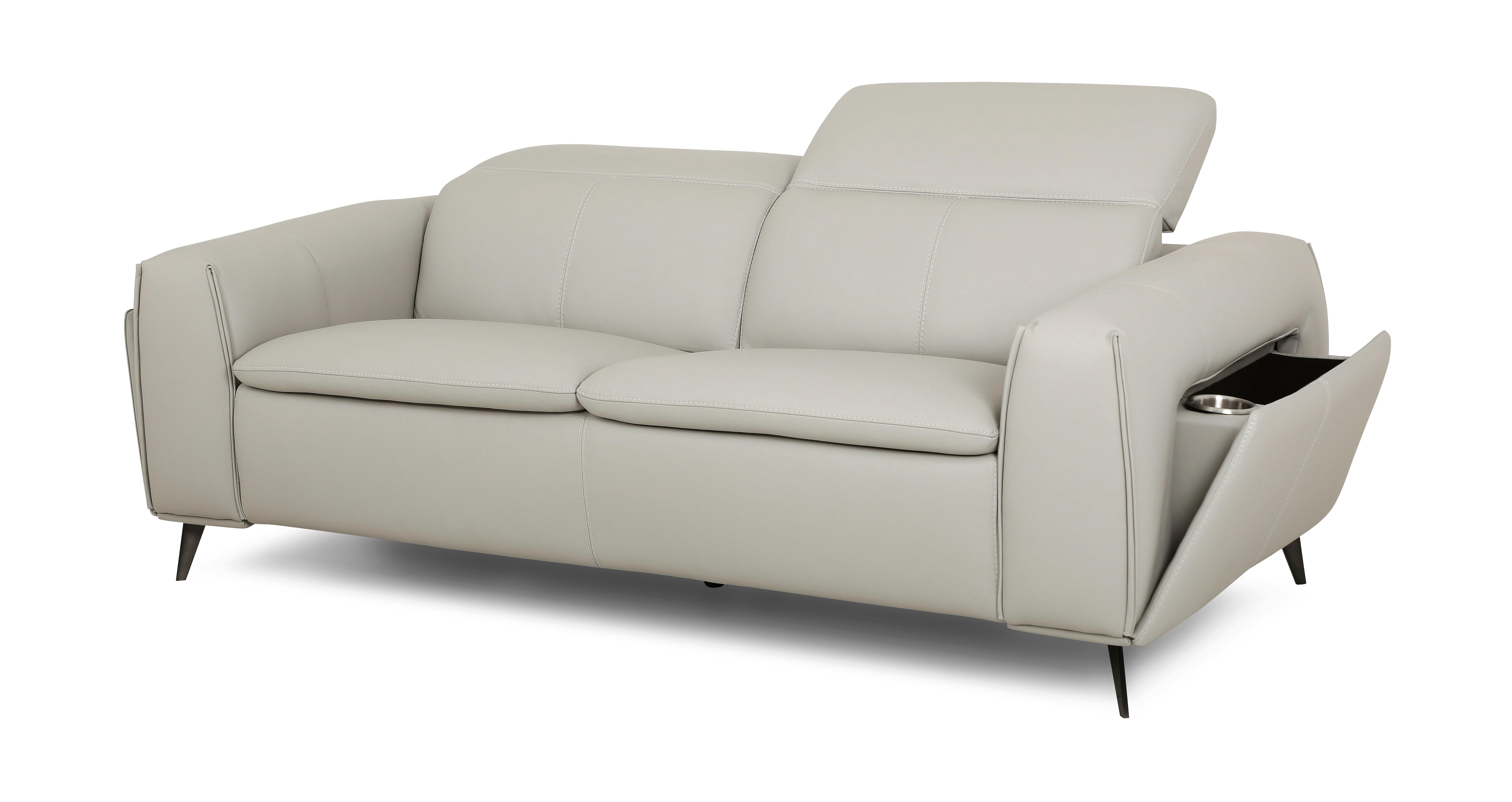 Venosa Leather Fixed Storage 3 Seater Sofa DFS